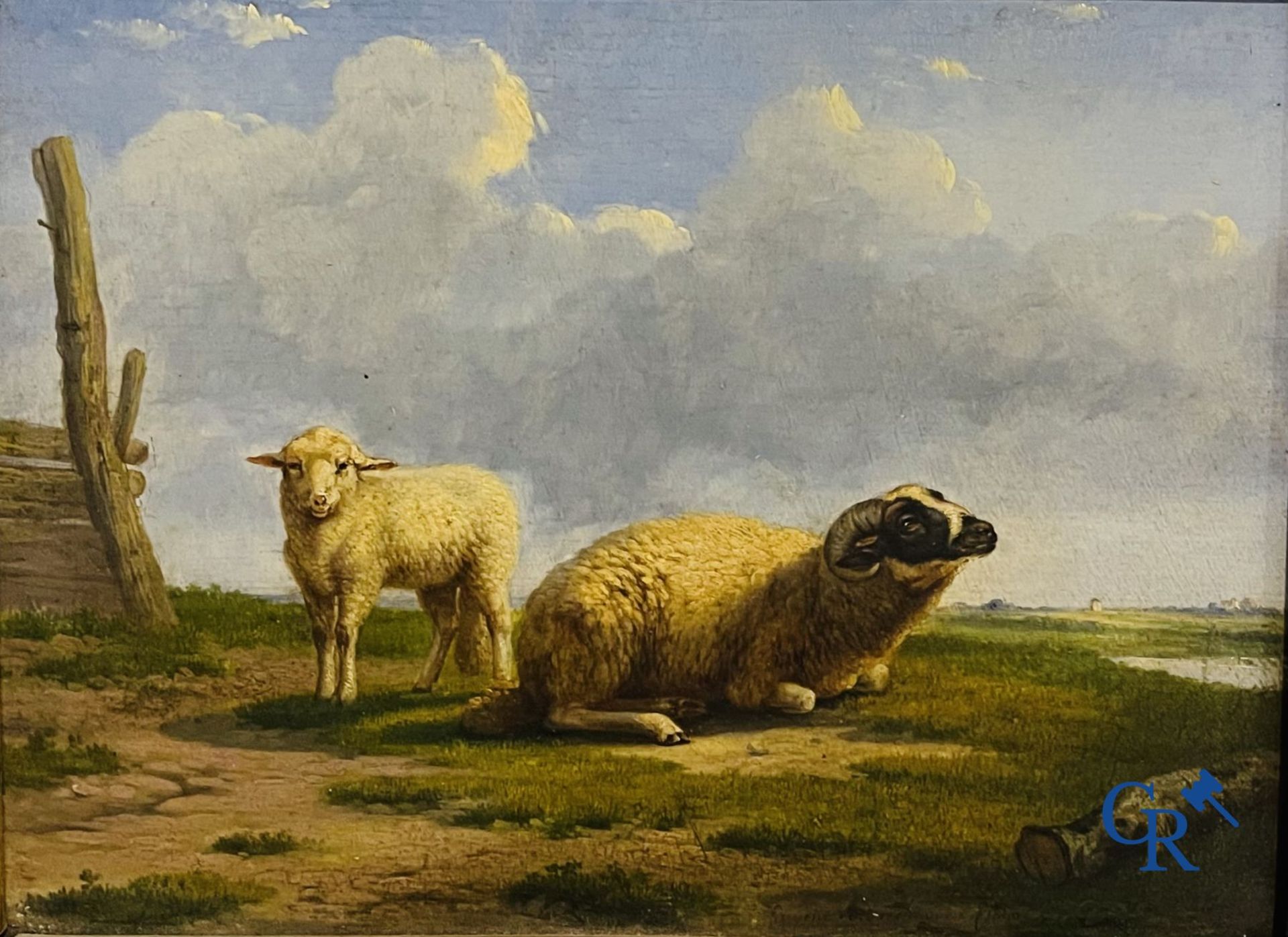 Eugène Verboeckhoven: Sheep in a landscape. oil on panel. - Bild 2 aus 7