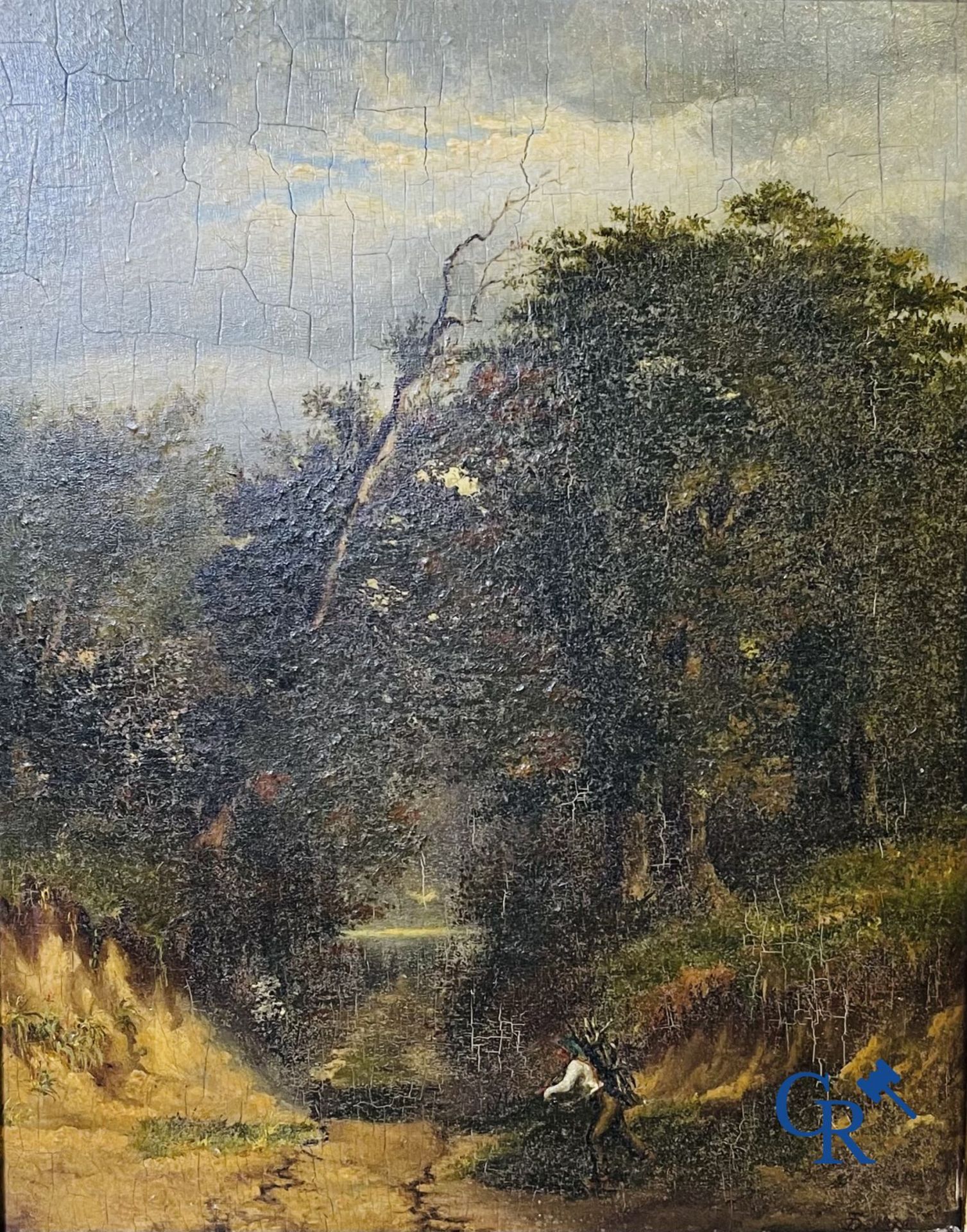 2 paintings: A forest scene Théodore Baron and a forest scene not signed. - Image 2 of 6