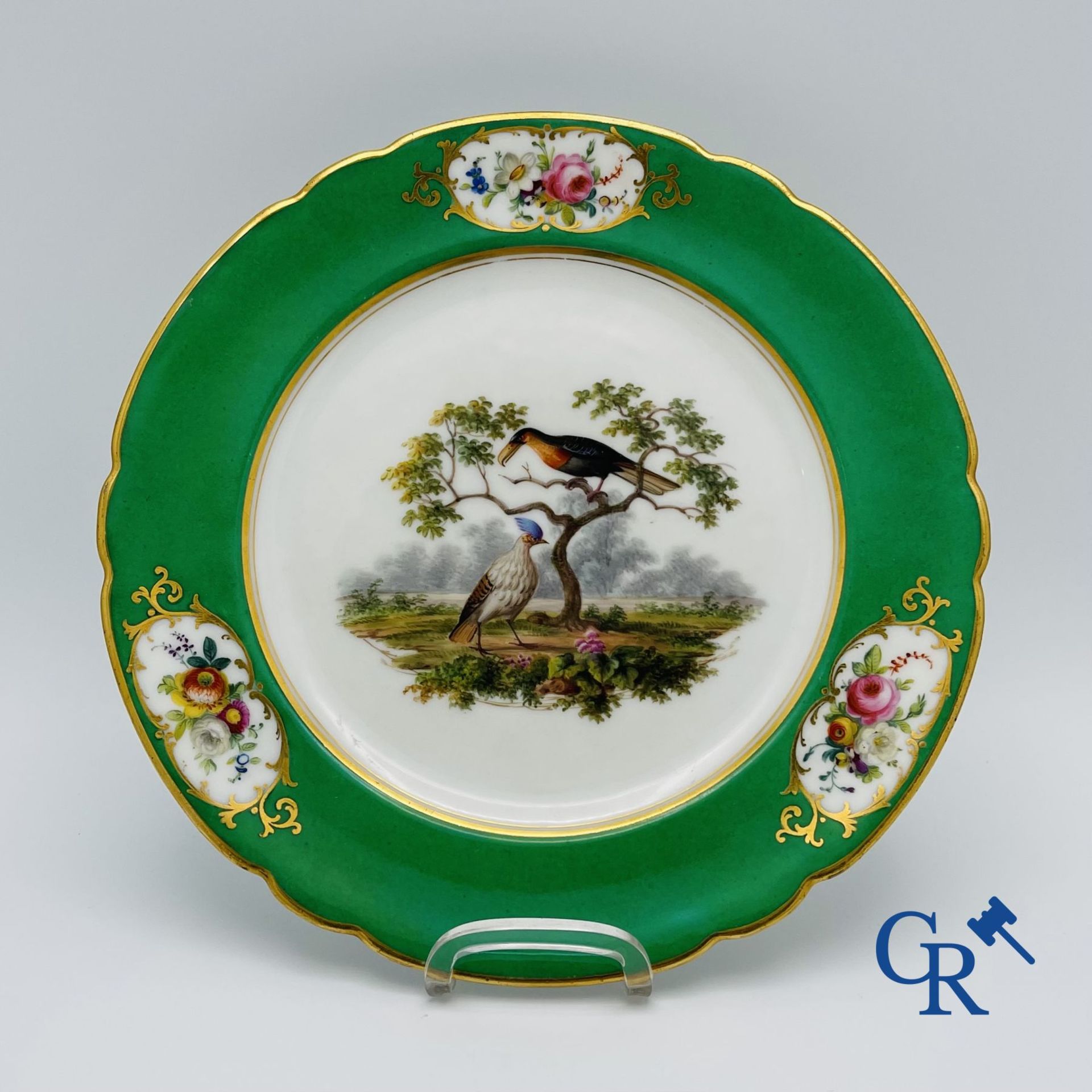 3 plates in Paris porcelain in the manner of Sevres. 19th century. - Bild 2 aus 12