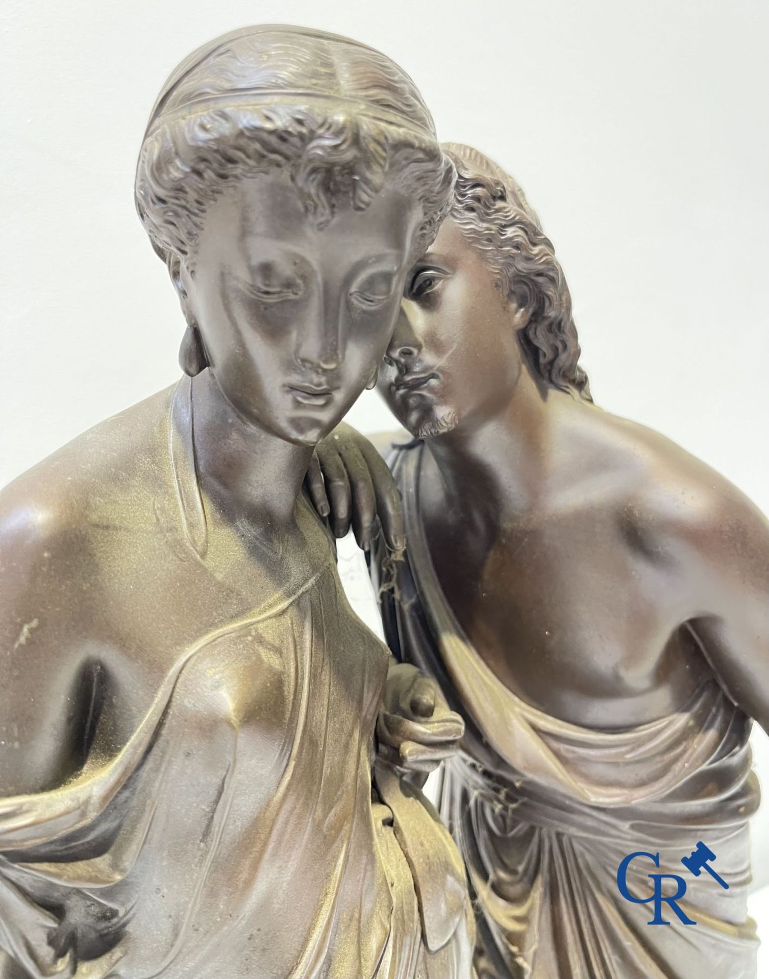 2 Bronze sculptures. Leon Grégoire and Leon Pilet "Allégorie de la fidélité". 19th century. - Image 5 of 21