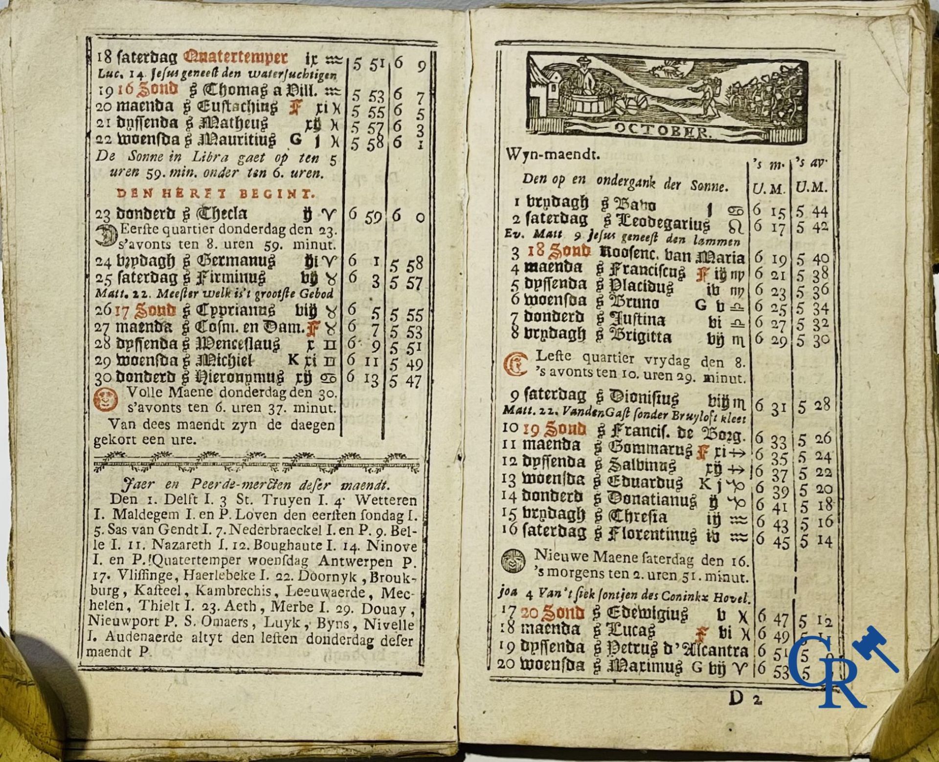 Early printed books: Jan Van Raedersterre, Den nieuwen Vlaemschen comptoir Almanach. 1773 Petrus Joa - Image 12 of 23