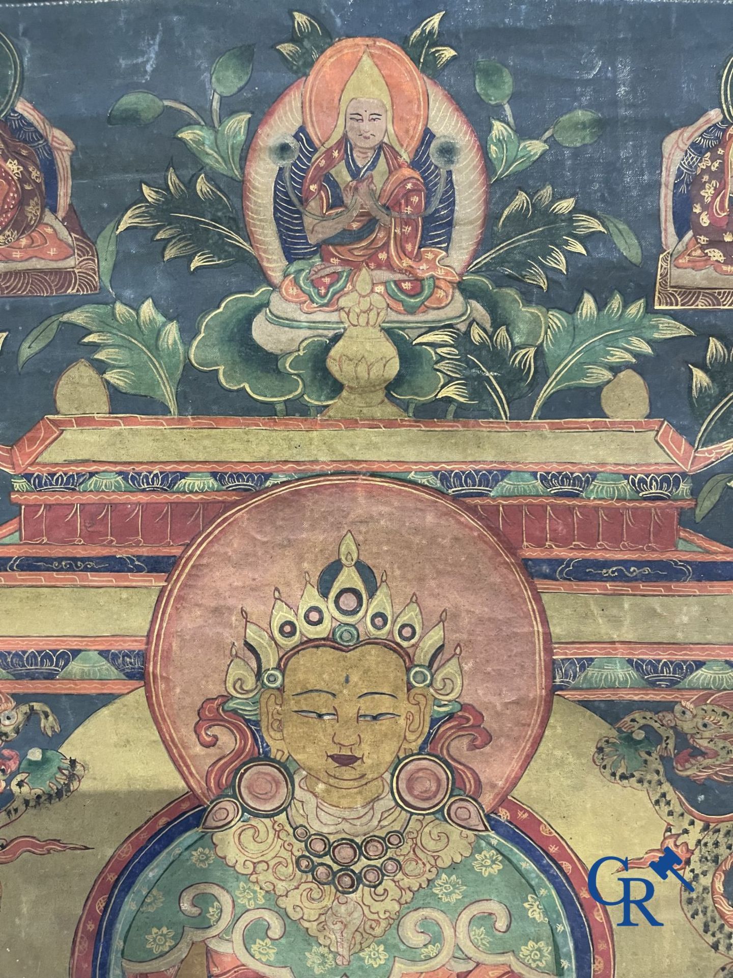 Asian Art: a lot consisting of 4 statues and a thangka. - Image 12 of 18