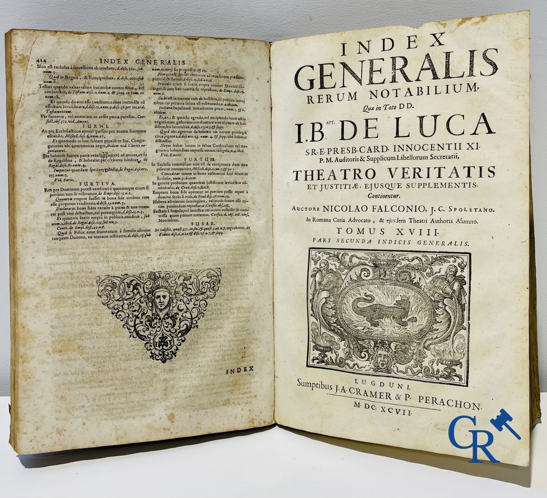 Early printed books: Giovanni Battista de Luca, Theatrum veritatis et justitiae. J.A. Cramer & Phili - Image 11 of 13