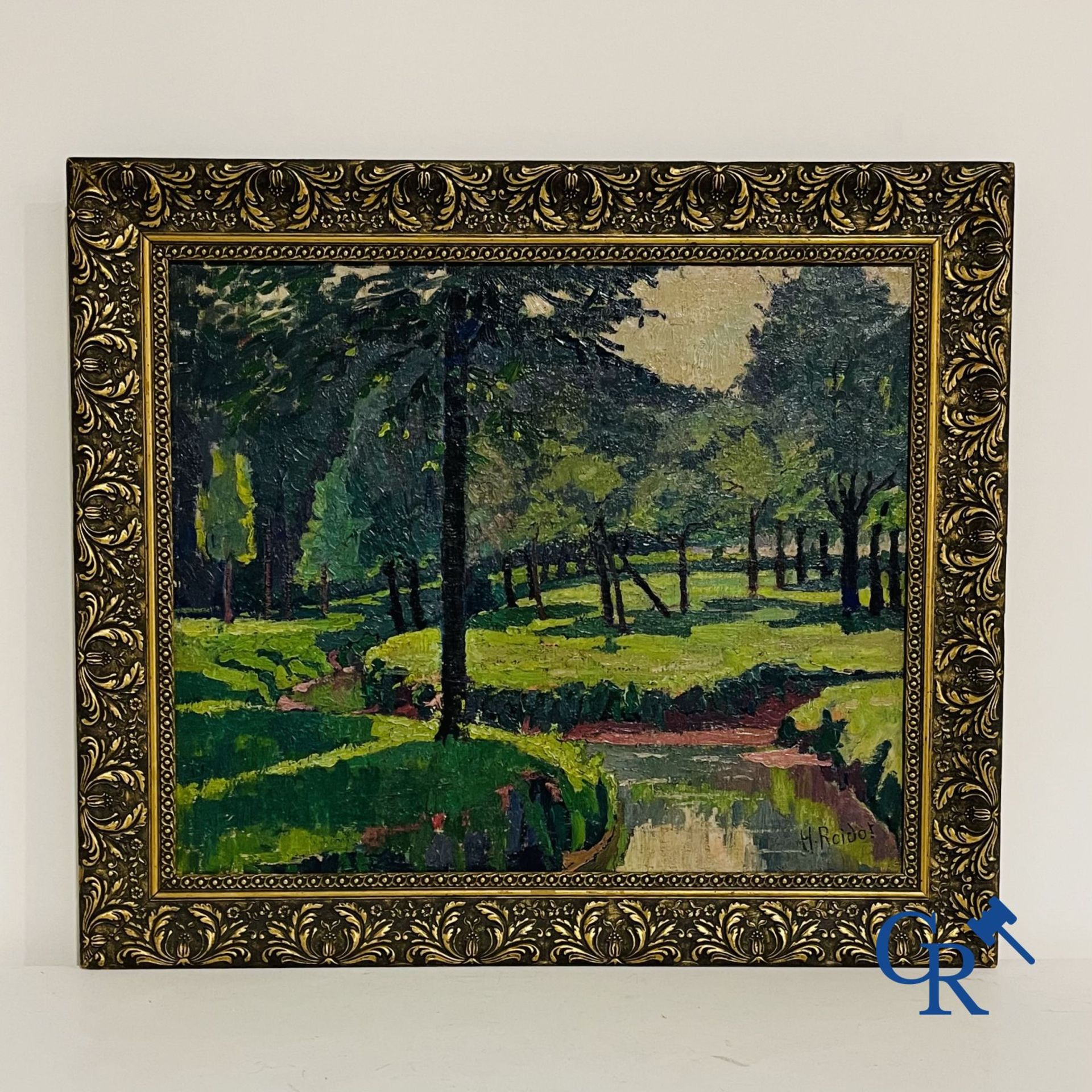 2 Paintings: Henri Roidot, forest view and a view of a lake. (not signed) - Bild 7 aus 7