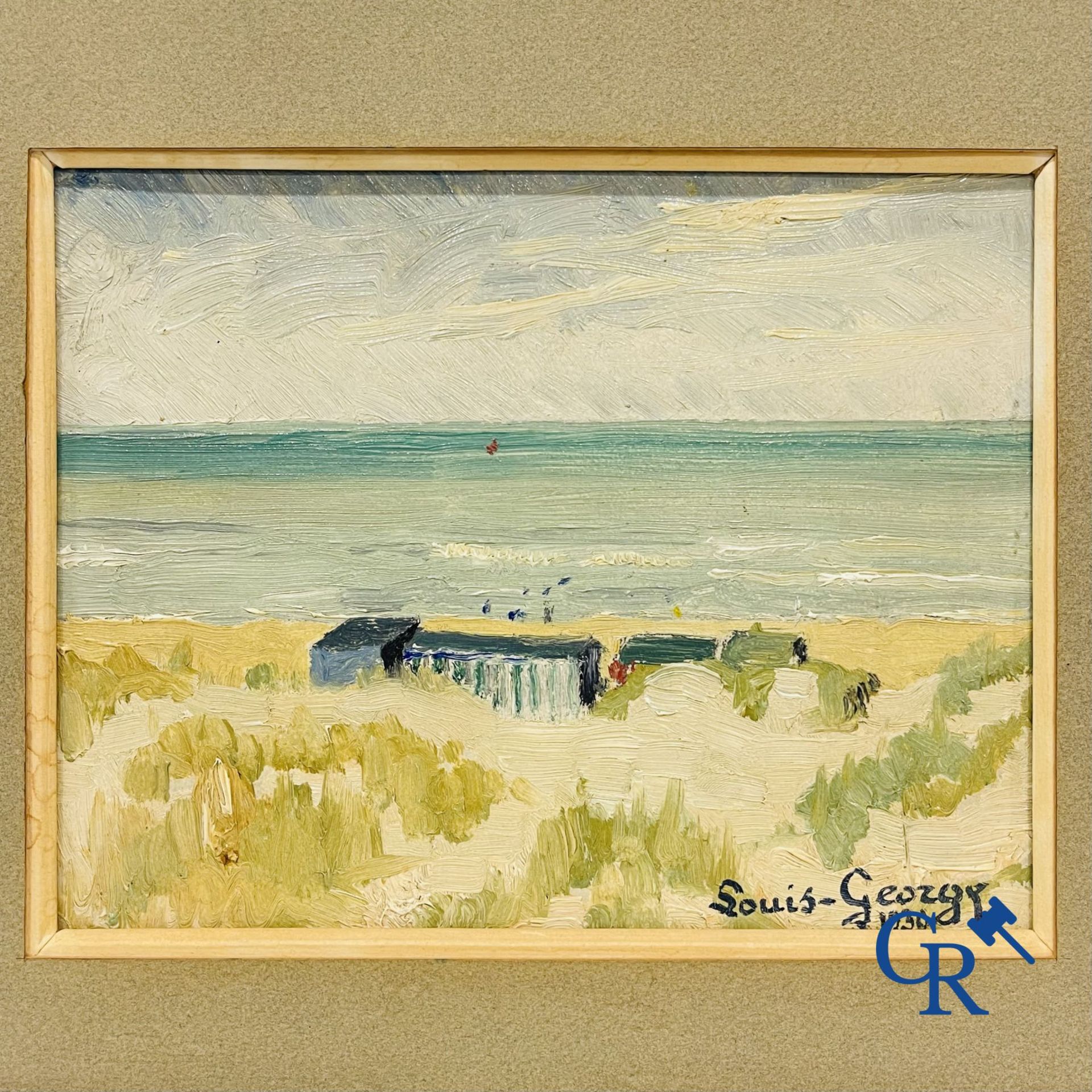 Louis-George. 3 beach views, oil on panel. Dated 1930. - Image 2 of 4