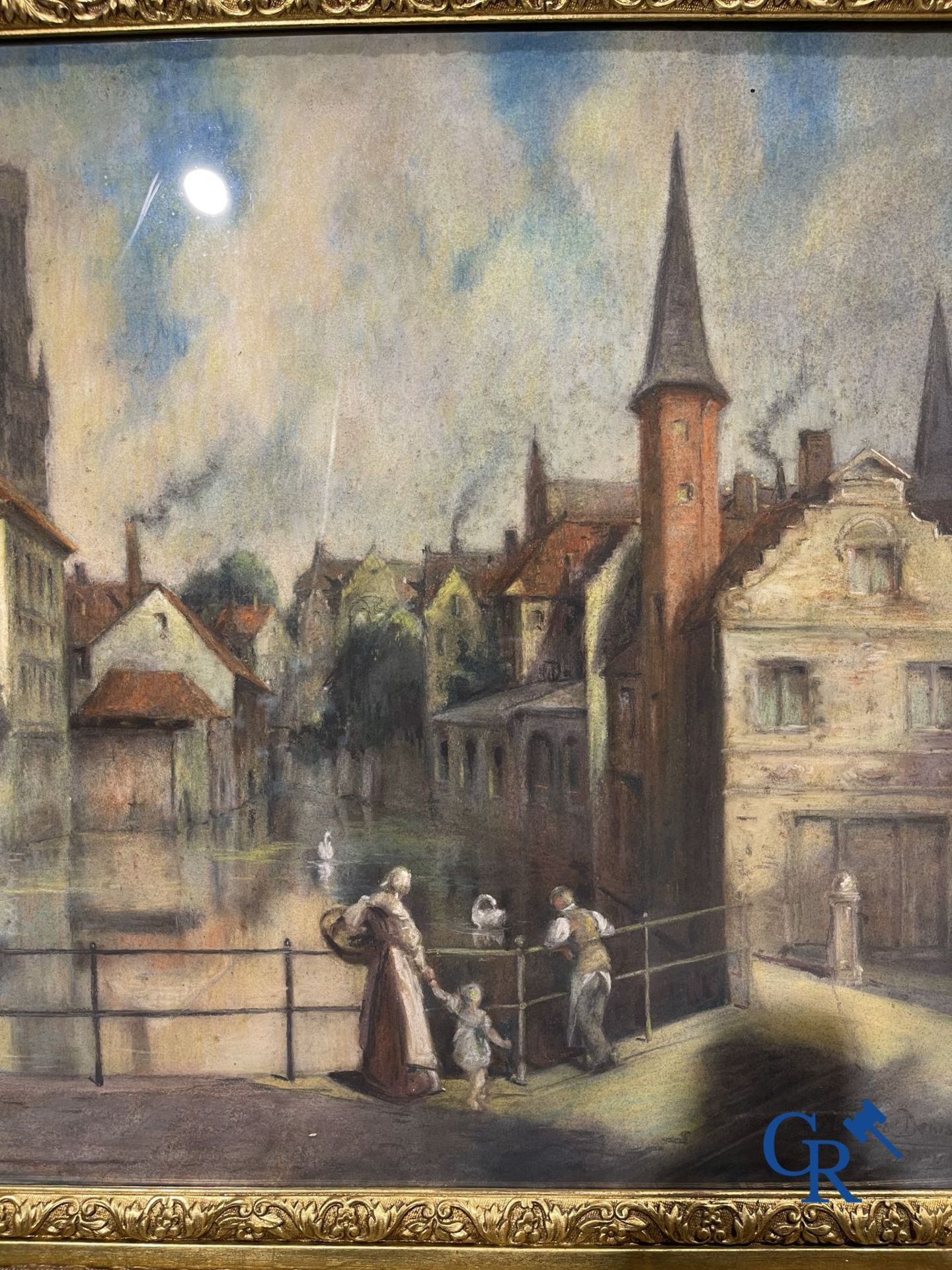 Painting: Pastel, view of Bruges. signed Maurice Denis - Bild 7 aus 12