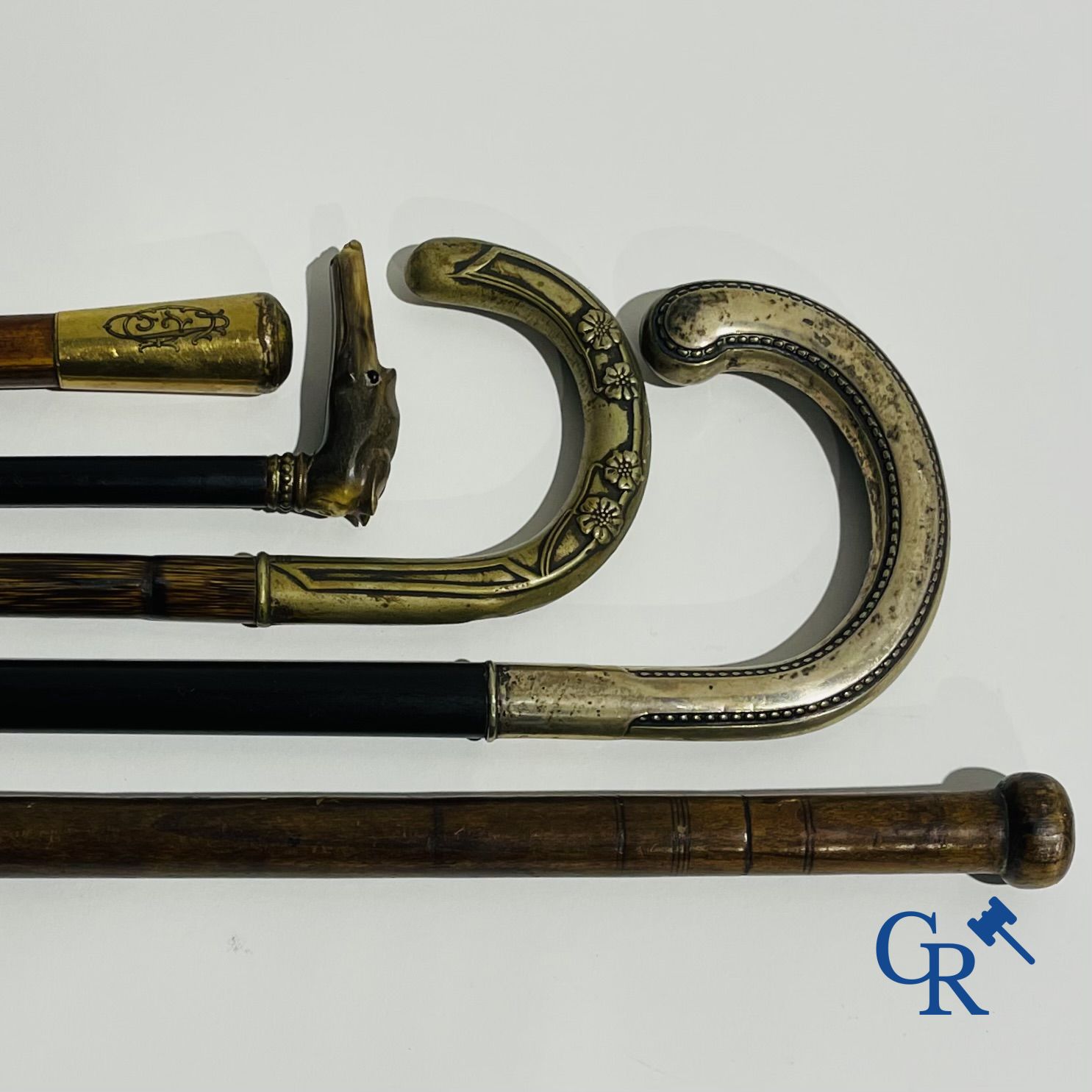 5 walking sticks including 1 with silver handle. - Image 4 of 4