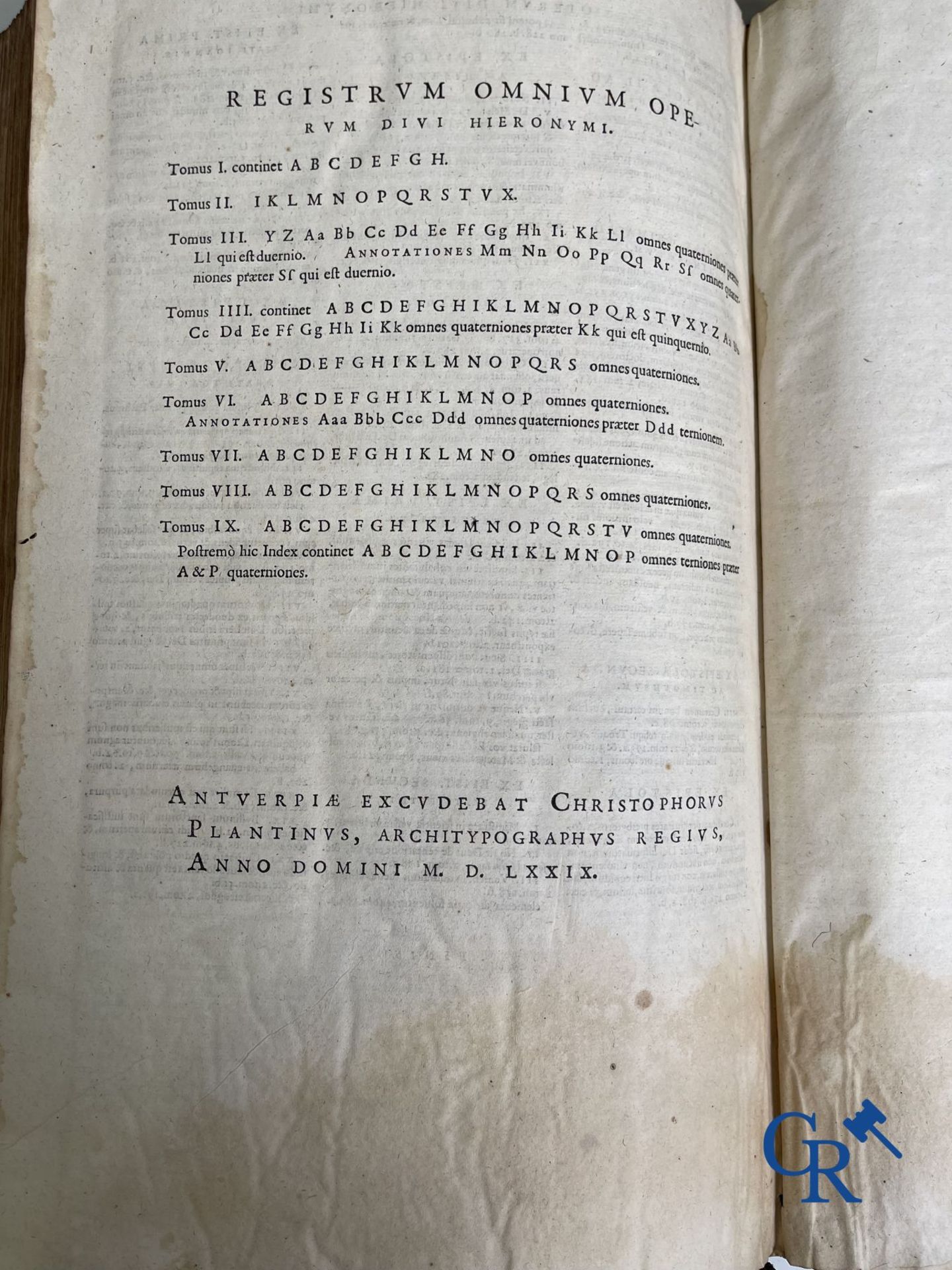 Early printed books: Les oeuvres de Saint Jerome, Mariani Victorij Reatini. Atelier Plantijn (1578-1 - Bild 12 aus 26