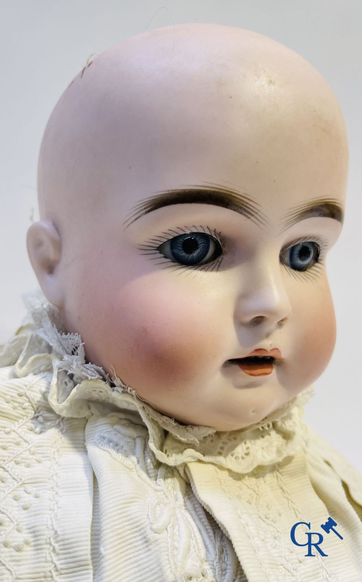 Toys: antique dolls. 3 dolls with porcelain head and a dog in fur. - Image 12 of 20