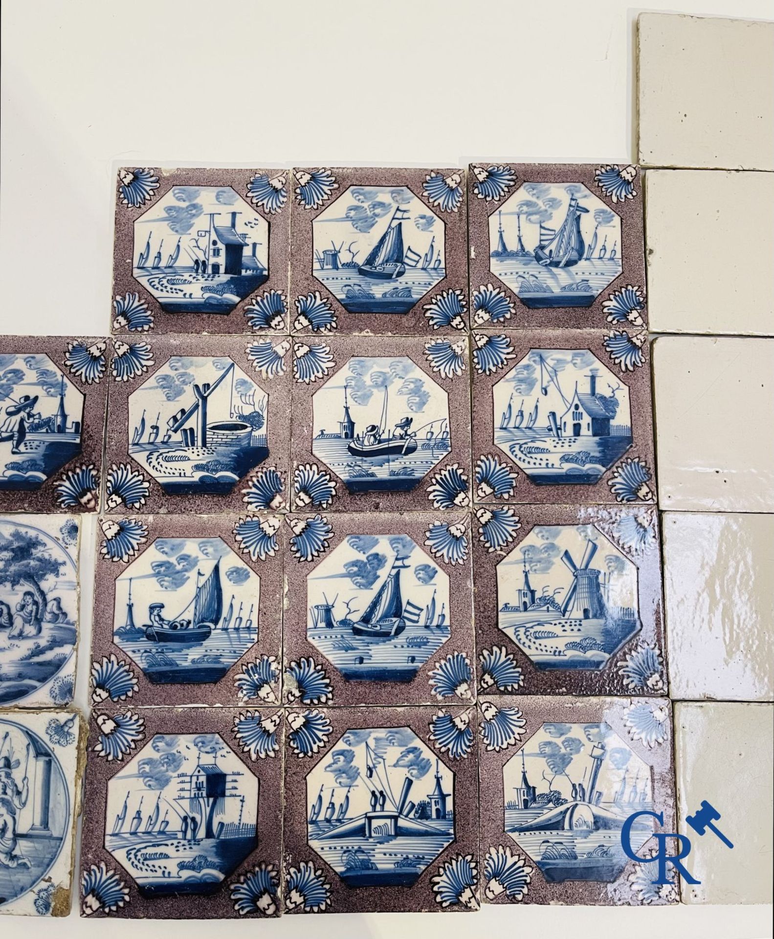 A large collection of various Delft tiles. 17th-18th century. - Image 5 of 23