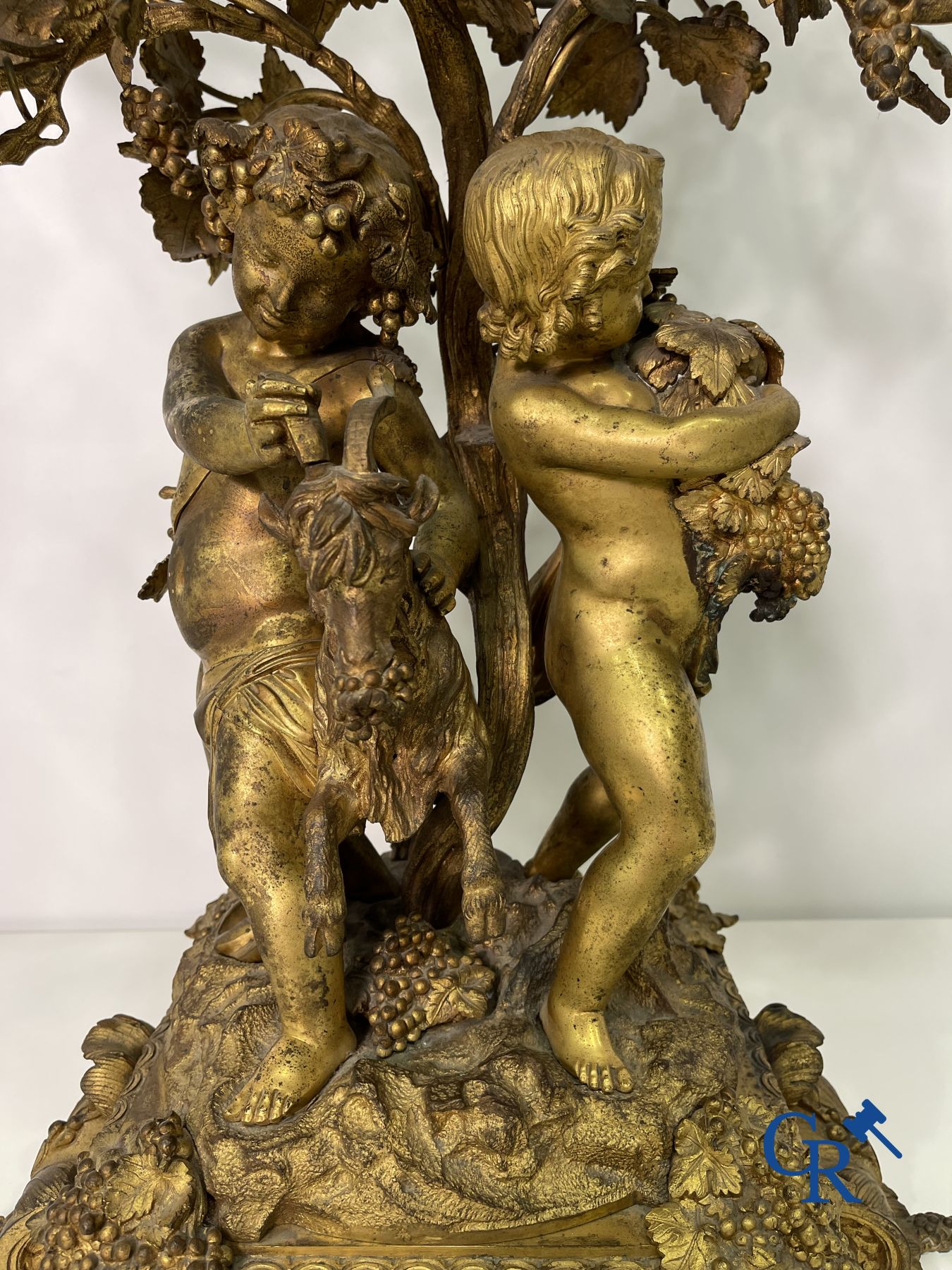 A pair of imposing bronze candlesticks with putti in LXVI style. Napoleon III period. - Image 8 of 32