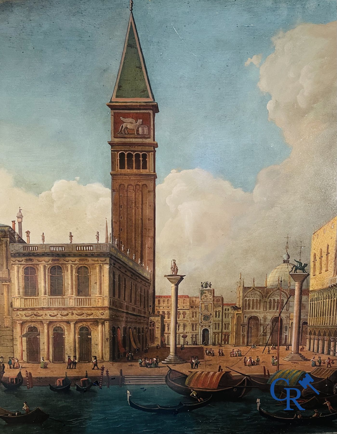 Painting: Carlo Canella (Verona 1800 - Milan 1879) View of St. Mark's Square in Venice.  - Image 5 of 11