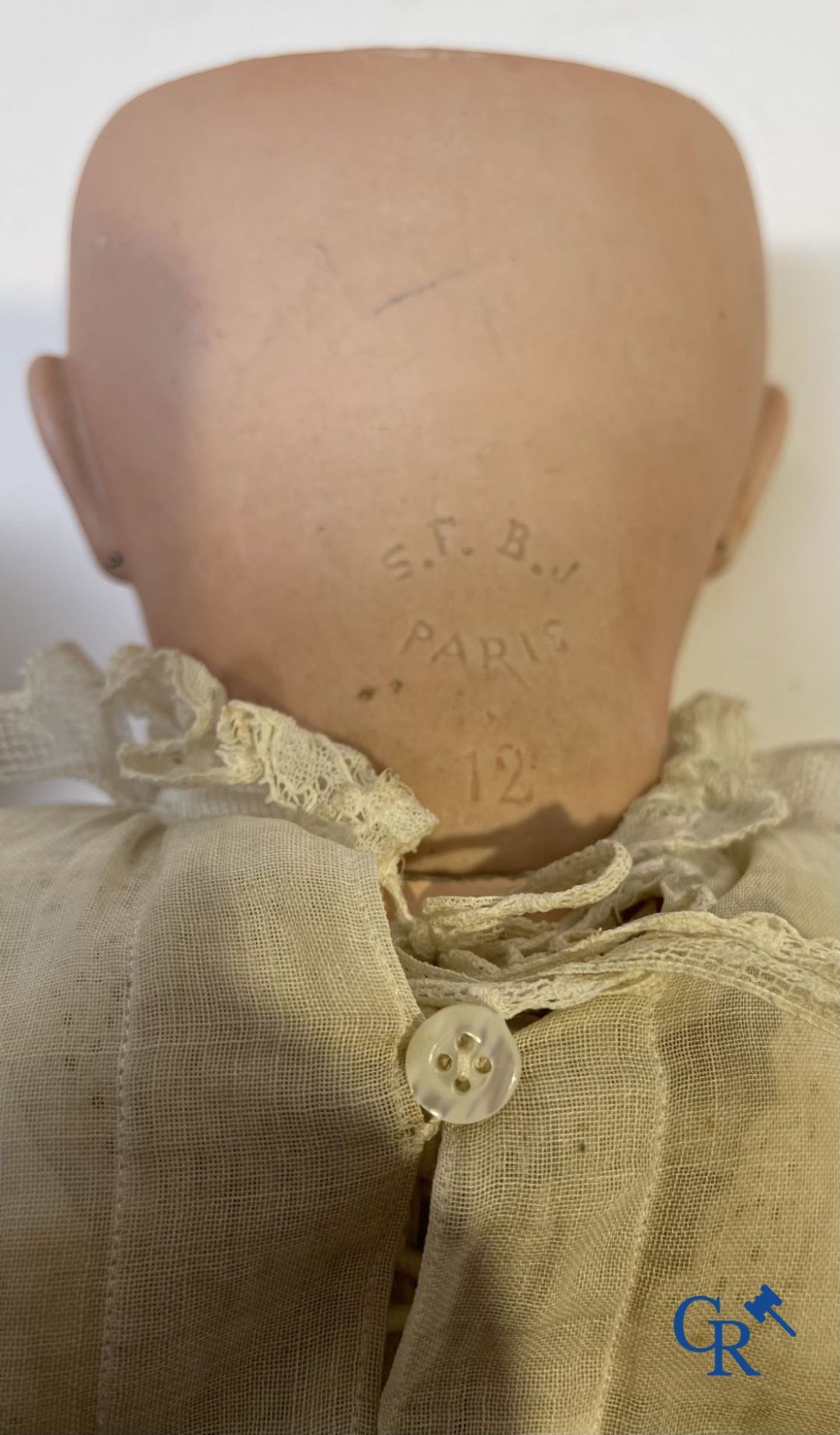 Toys: antique dolls: 2 dolls with porcelain head and a dog. - Image 6 of 8
