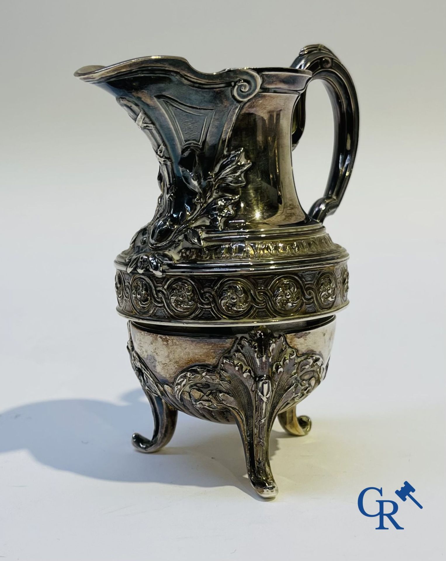 Silver: Alphonse Debain. Coffee/tea set in silver. - Image 6 of 10