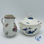 2 pieces of Doorniks porcelain. 18th century.