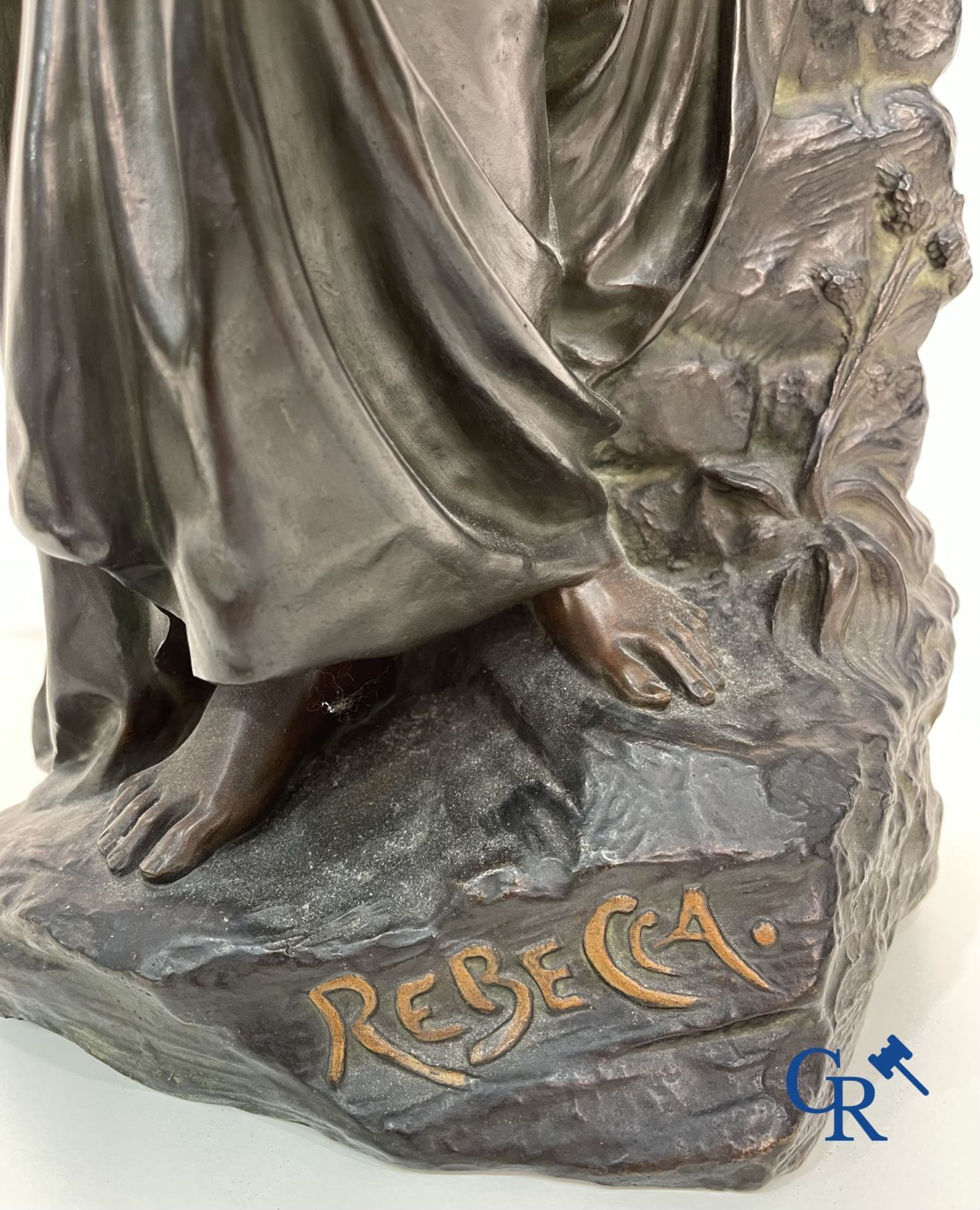 Edmond Lefever: (Ypres 1839-Schaarbeek 1911) "Rebecca" oriental bronze statue. - Bild 9 aus 16