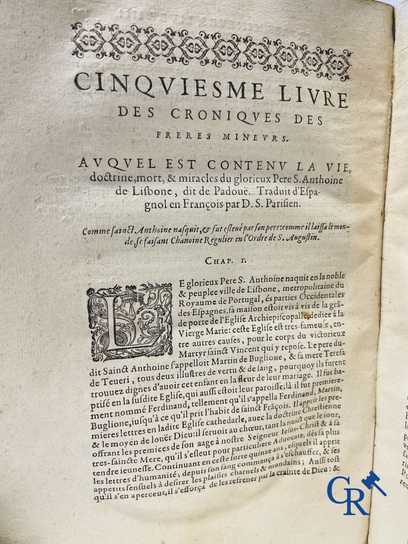 Early Printed Books: Marcos de Lisboa, Chronique et institution de l'ordre du Père S. François, Pari - Image 13 of 19