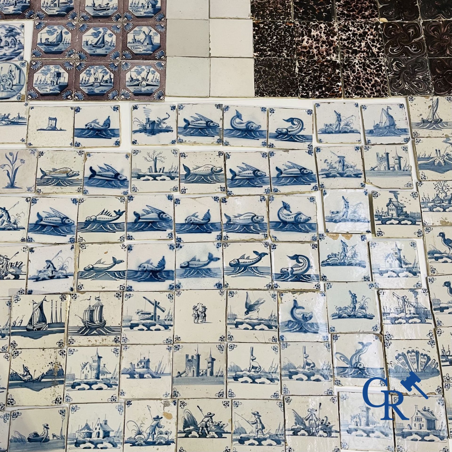 A large collection of various Delft tiles. 17th-18th century. - Image 2 of 23