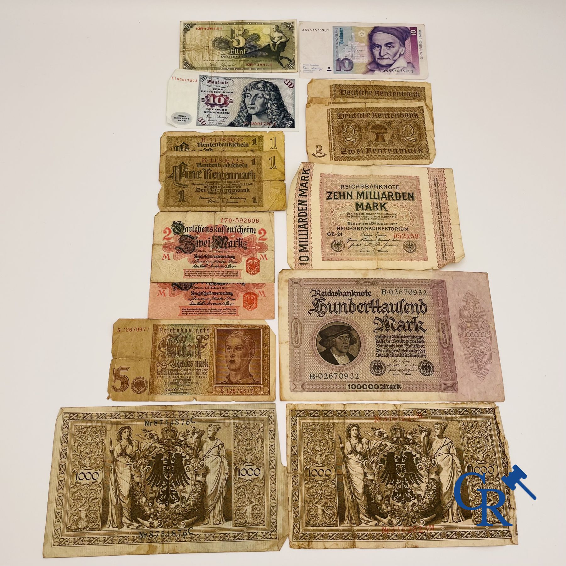 Coins: Large lot of German banknotes. - Image 2 of 7