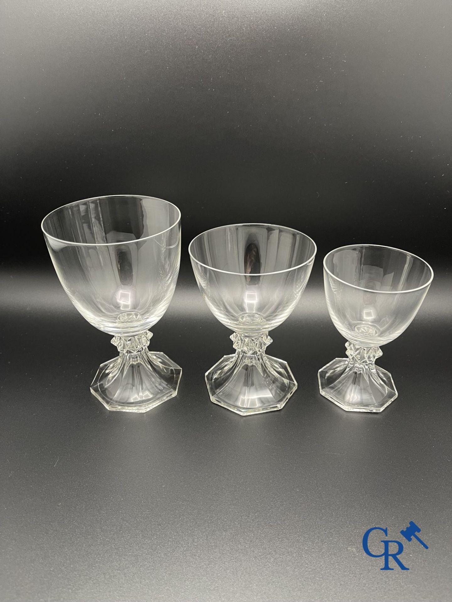 Val Saint Lambert: A serie of about 50 crystal glasses model Yale. - Image 4 of 11