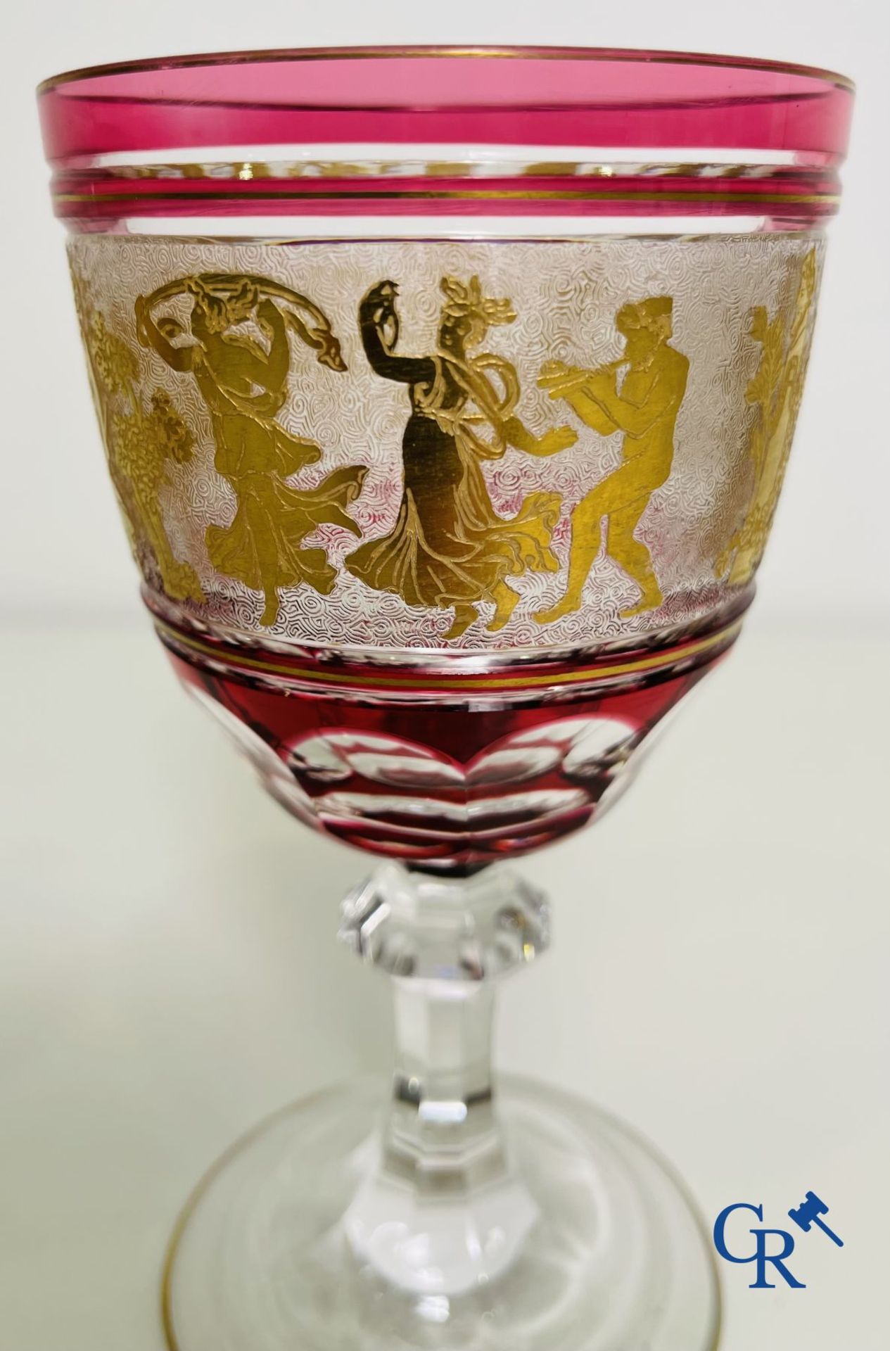 Val Saint Lambert: 6 water glasses Metternich, 2 rose water glasses Danse de flore and an Art Deco v - Bild 8 aus 12