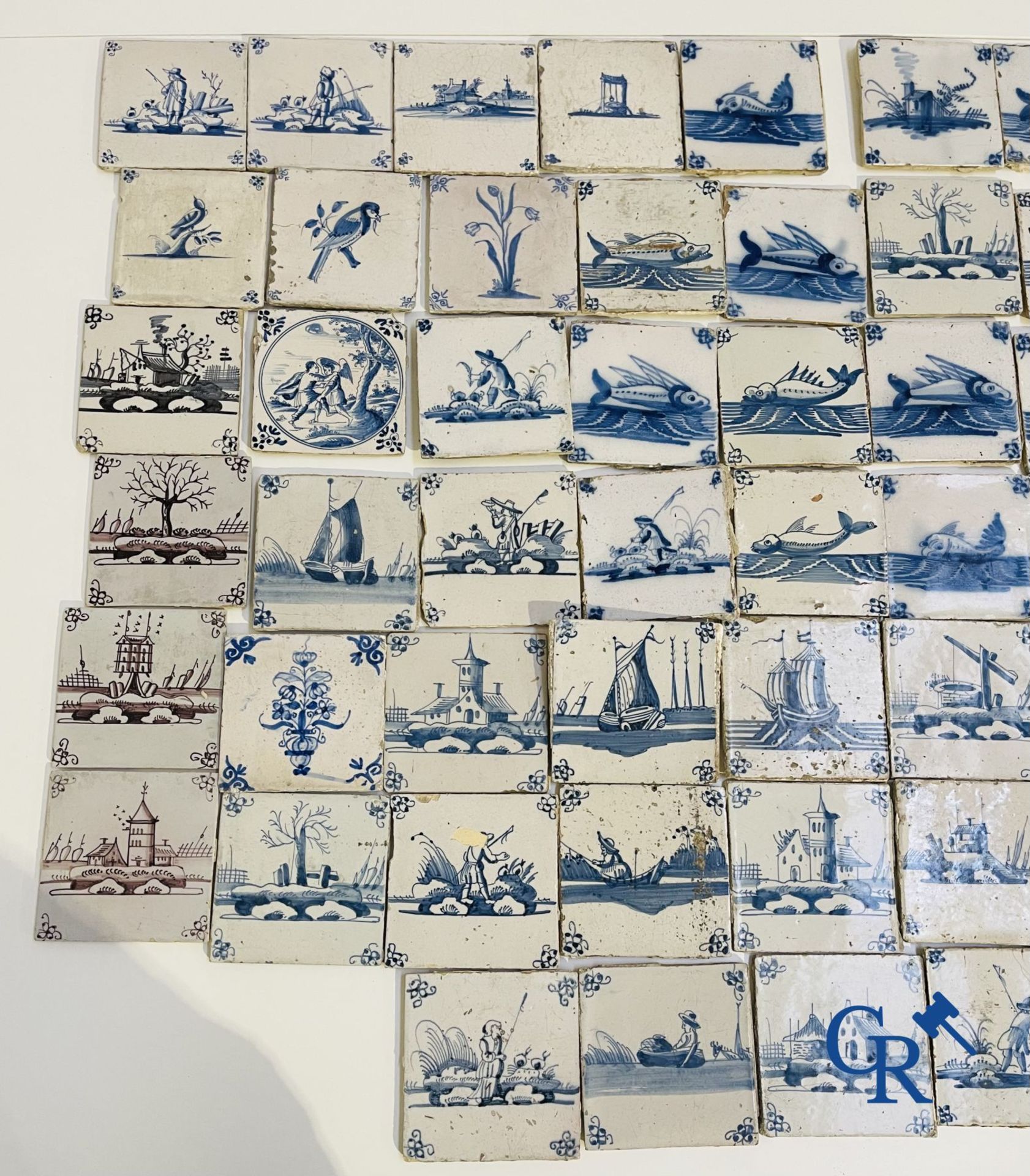 A large collection of various Delft tiles. 17th-18th century. - Image 6 of 23