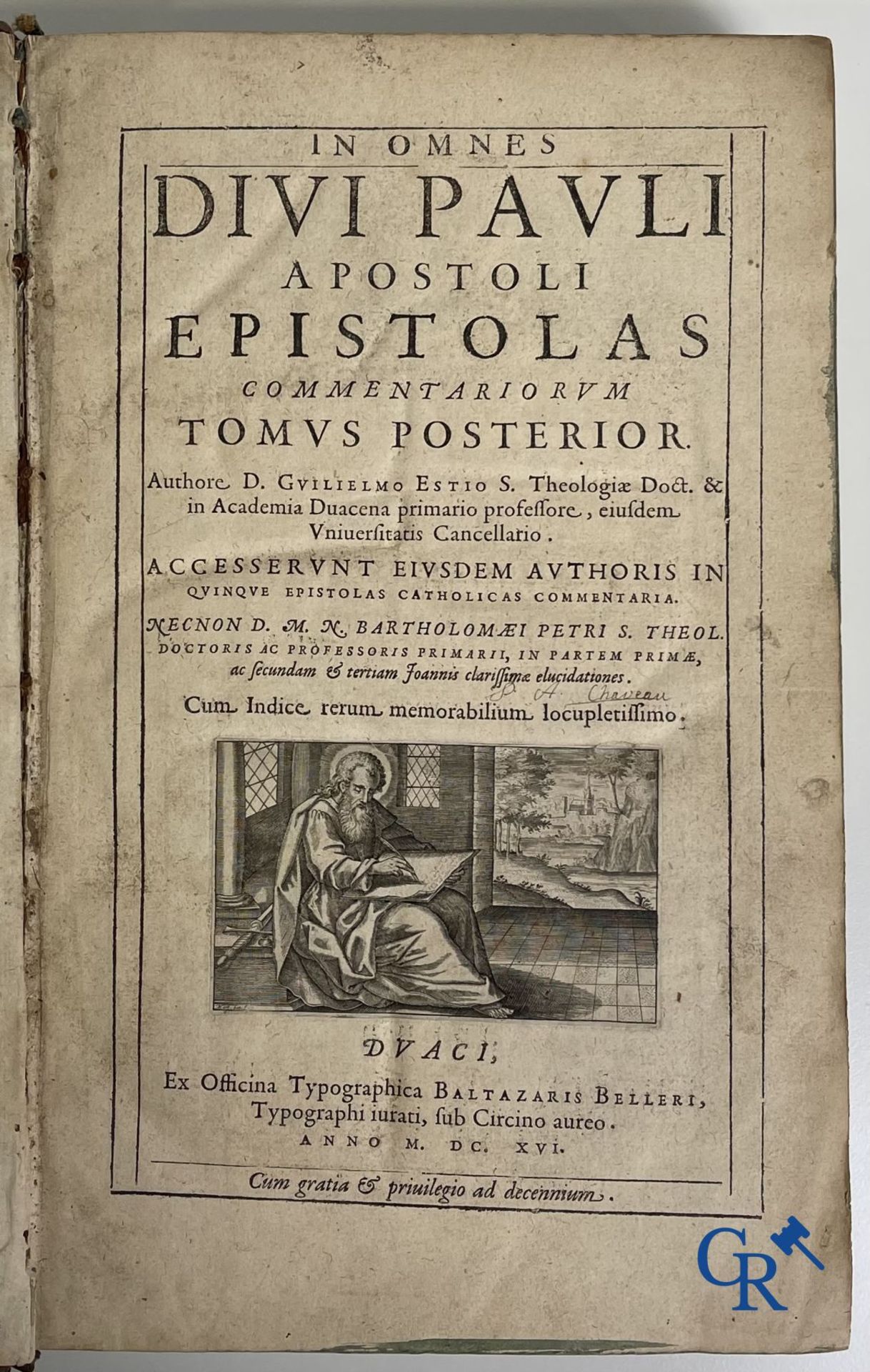 Early printed books: Willem Hessels van Est (1542-1613) The Epistles of St. Paul. Tomus prior en tom - Image 2 of 11