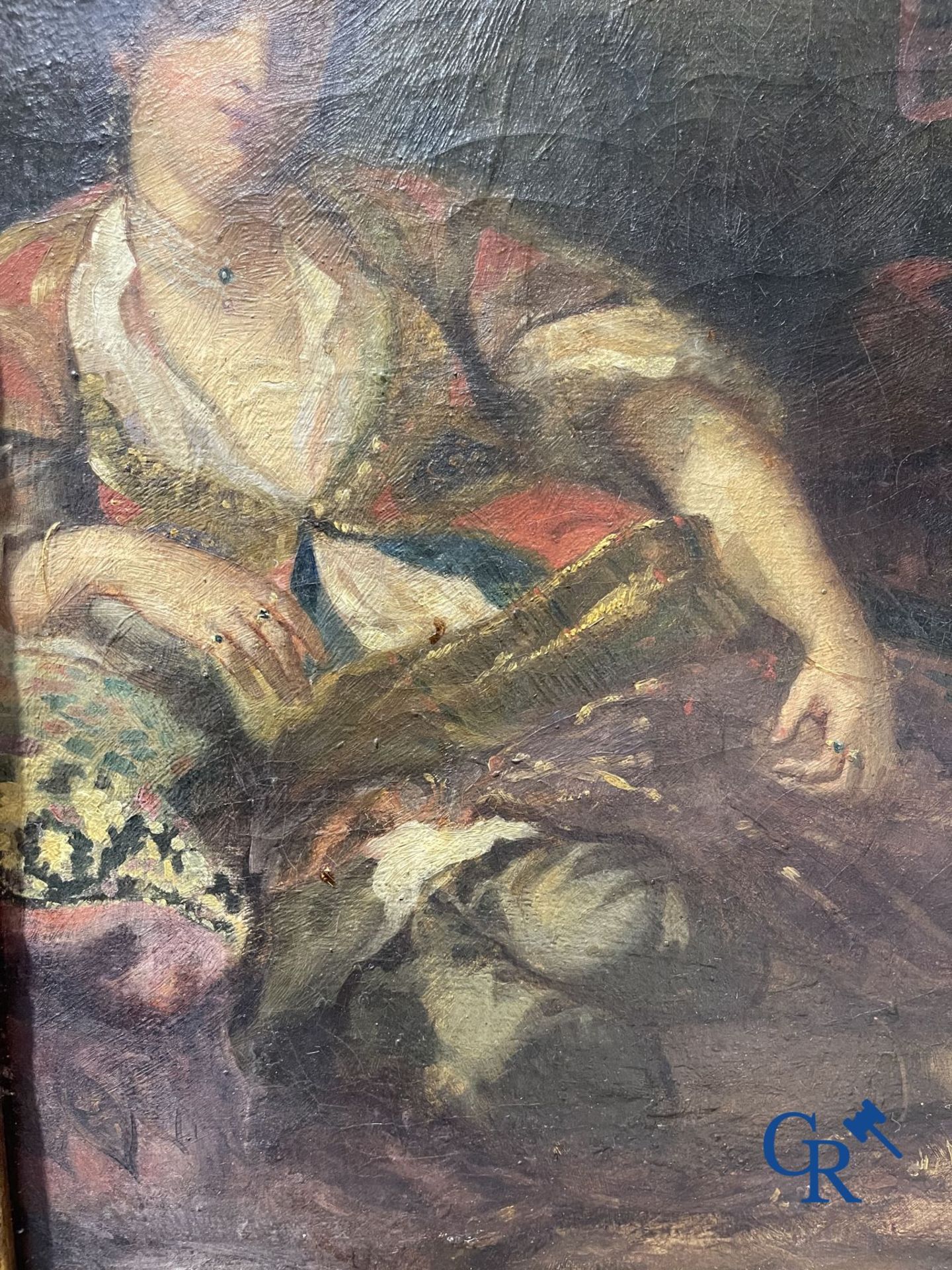 Painting: oil on canvas. Orientalist scene. 19th century. - Bild 3 aus 5