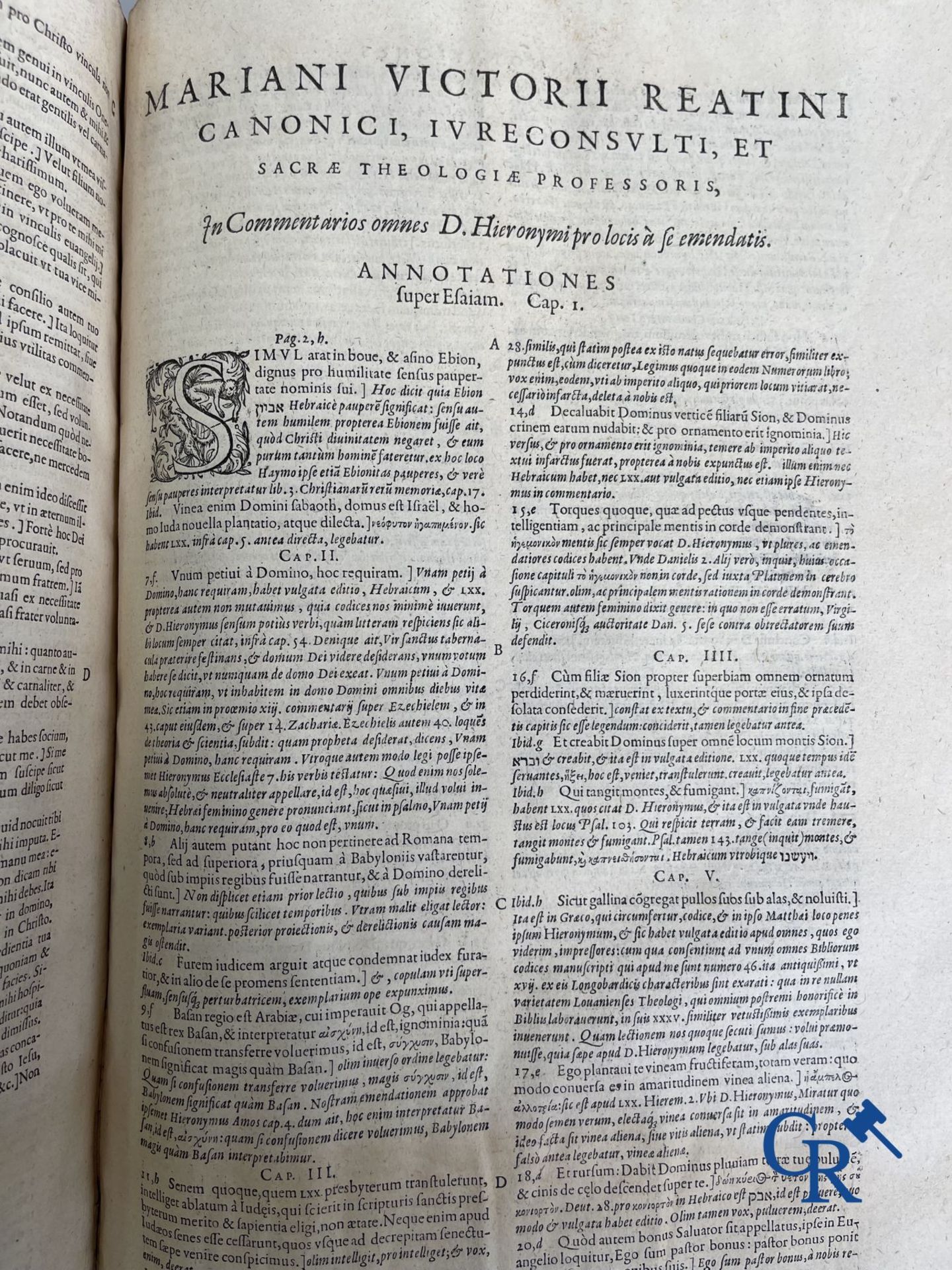 Early printed books: Les oeuvres de Saint Jerome, Mariani Victorij Reatini. Atelier Plantijn (1578-1 - Image 23 of 26