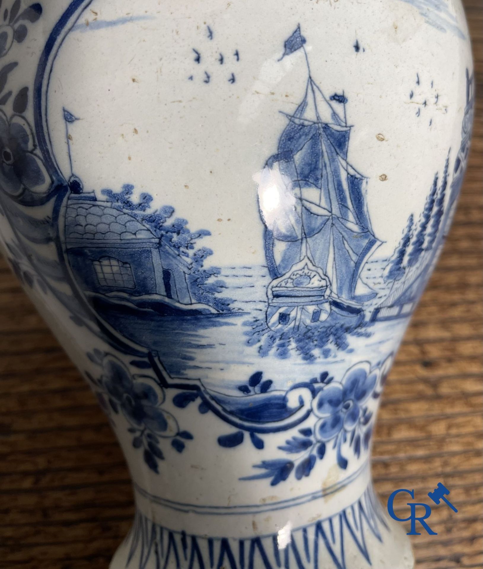 Delft: 11 pieces of blue and white faience with different décors. 17th - 18th century. - Image 22 of 29