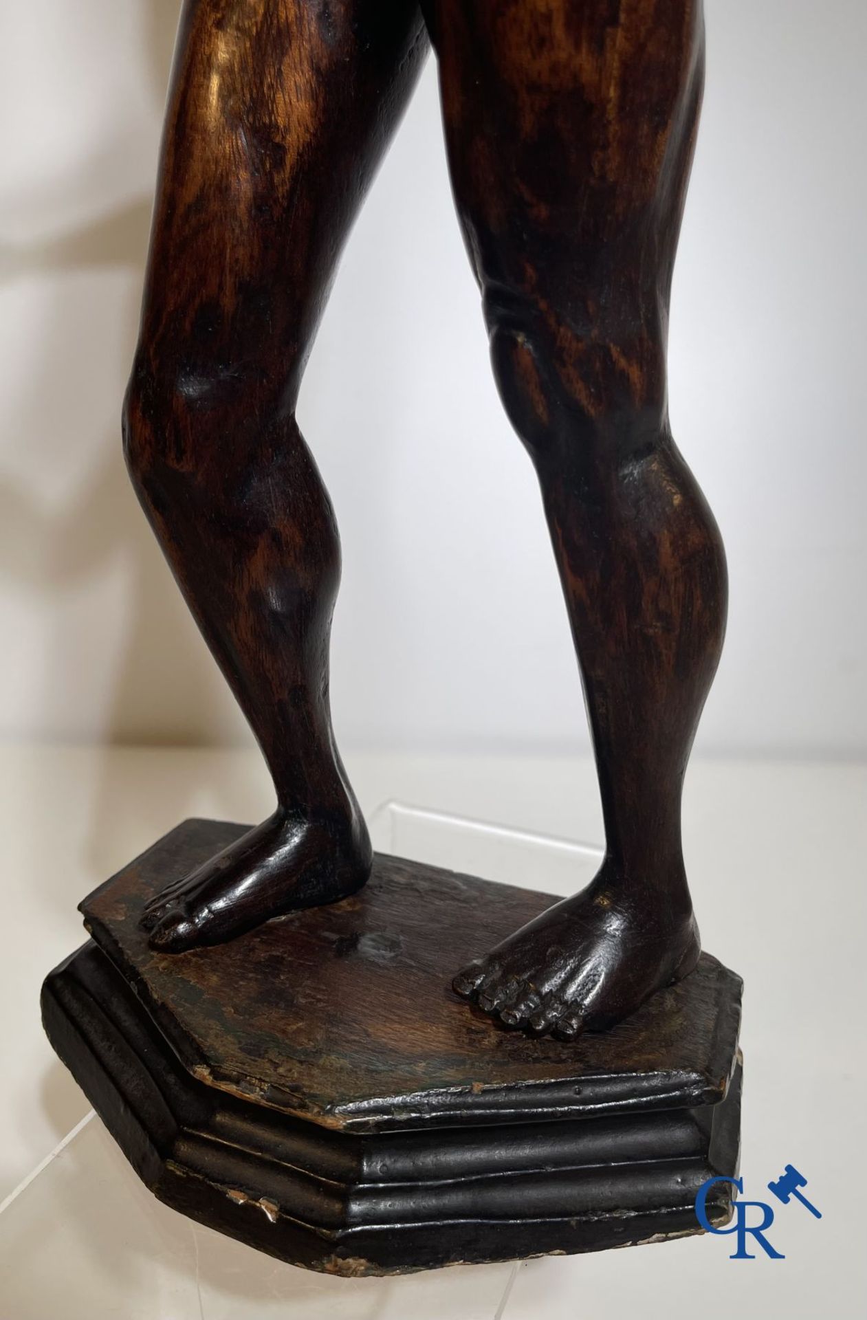 A wooden sculpted model of a standing man. Germany or Italy, 18th-19th century. - Image 13 of 19