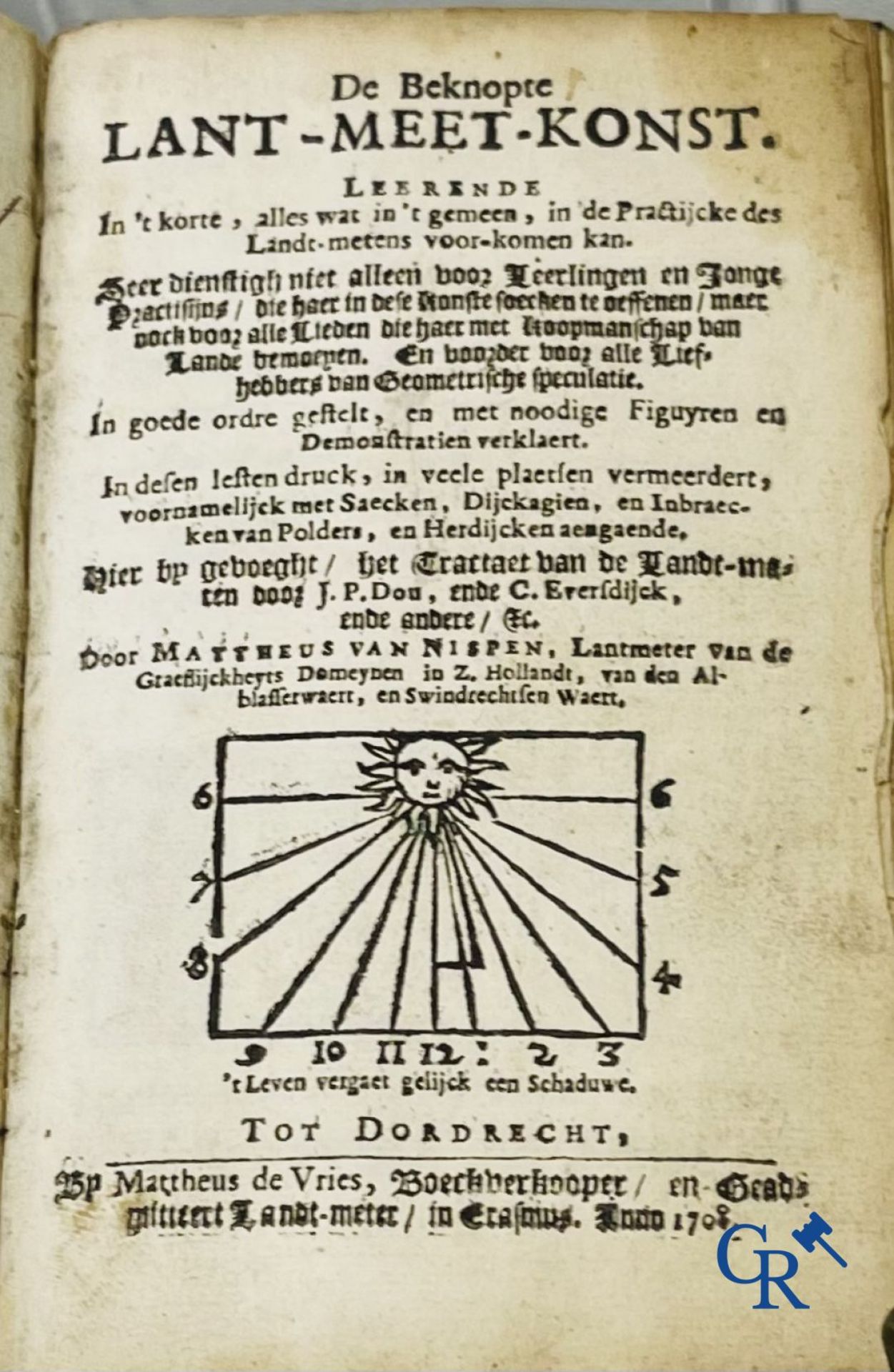 Early printed books: Mattheus Van Nispen. De Beknopte Lant-Meet-Konst. With Mattheus de Vries, in Do - Bild 3 aus 19