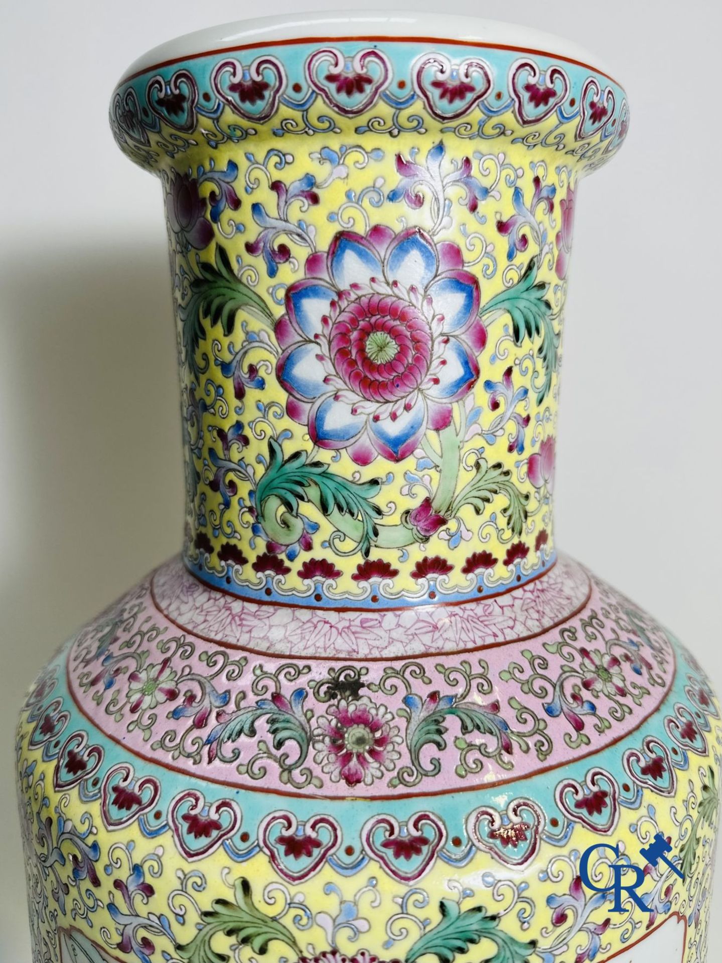 Chinese Porcelain: Large Chinese vase with a double decor. 20th century. - Image 10 of 17