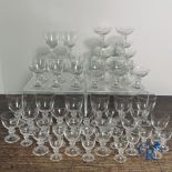 Val Saint Lambert: A serie of about 50 crystal glasses model Yale.