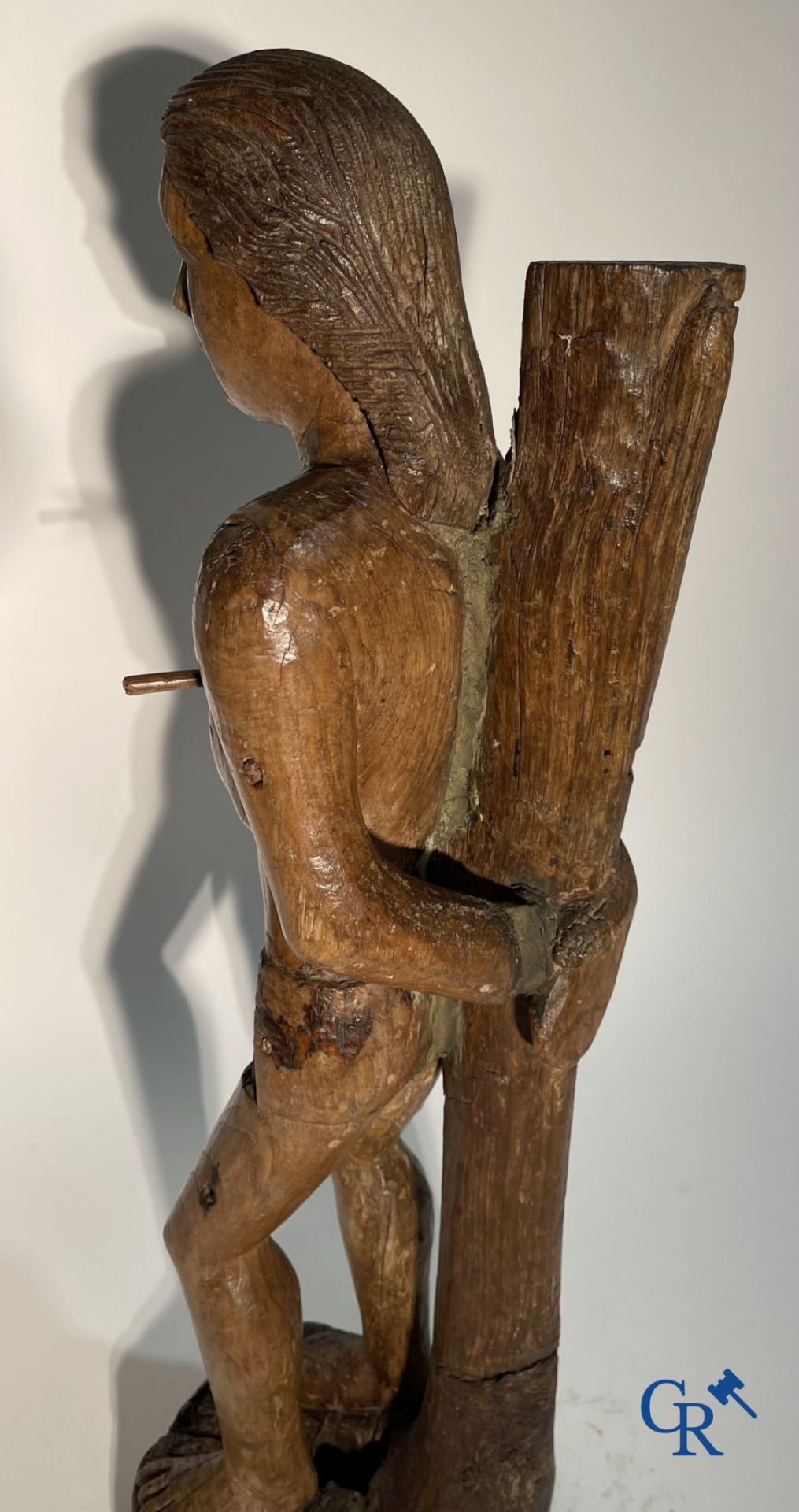 Wooden sculpture: Saint Sebastian 16th - 17th century. - Image 2 of 18