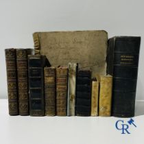Early printed books: Interesting lot with various books and a score book. 17th-18th-19th century.