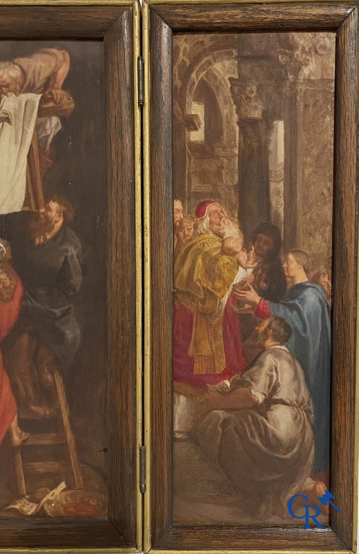 Triptych: After Pieter Paul Rubens, 19th century sketch of the 3 inner panels of the Descent from th - Bild 8 aus 11