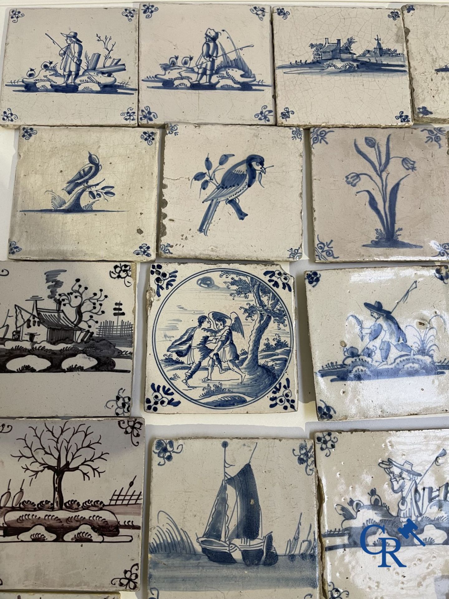 A large collection of various Delft tiles. 17th-18th century. - Image 9 of 23