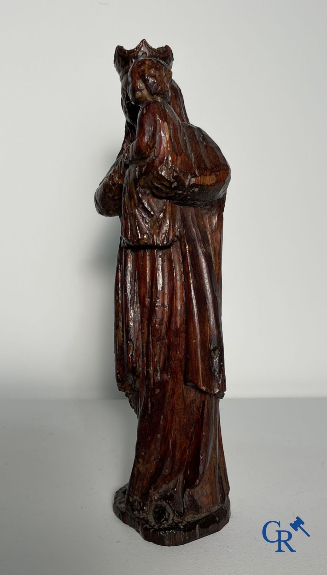 Wooden statue: Mary with child. - Image 3 of 5