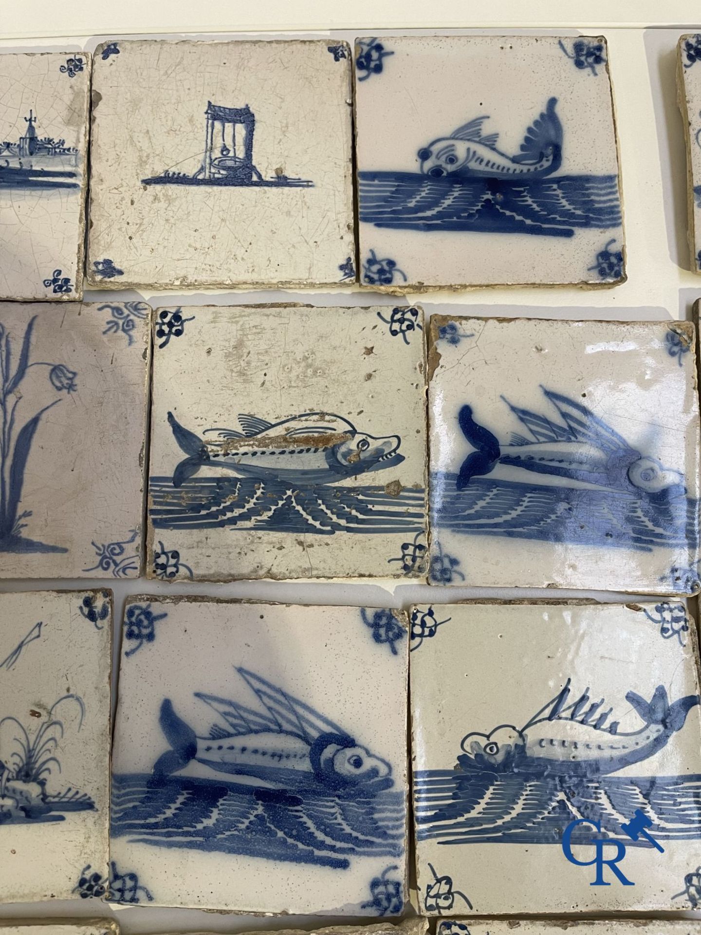 A large collection of various Delft tiles. 17th-18th century. - Image 11 of 23