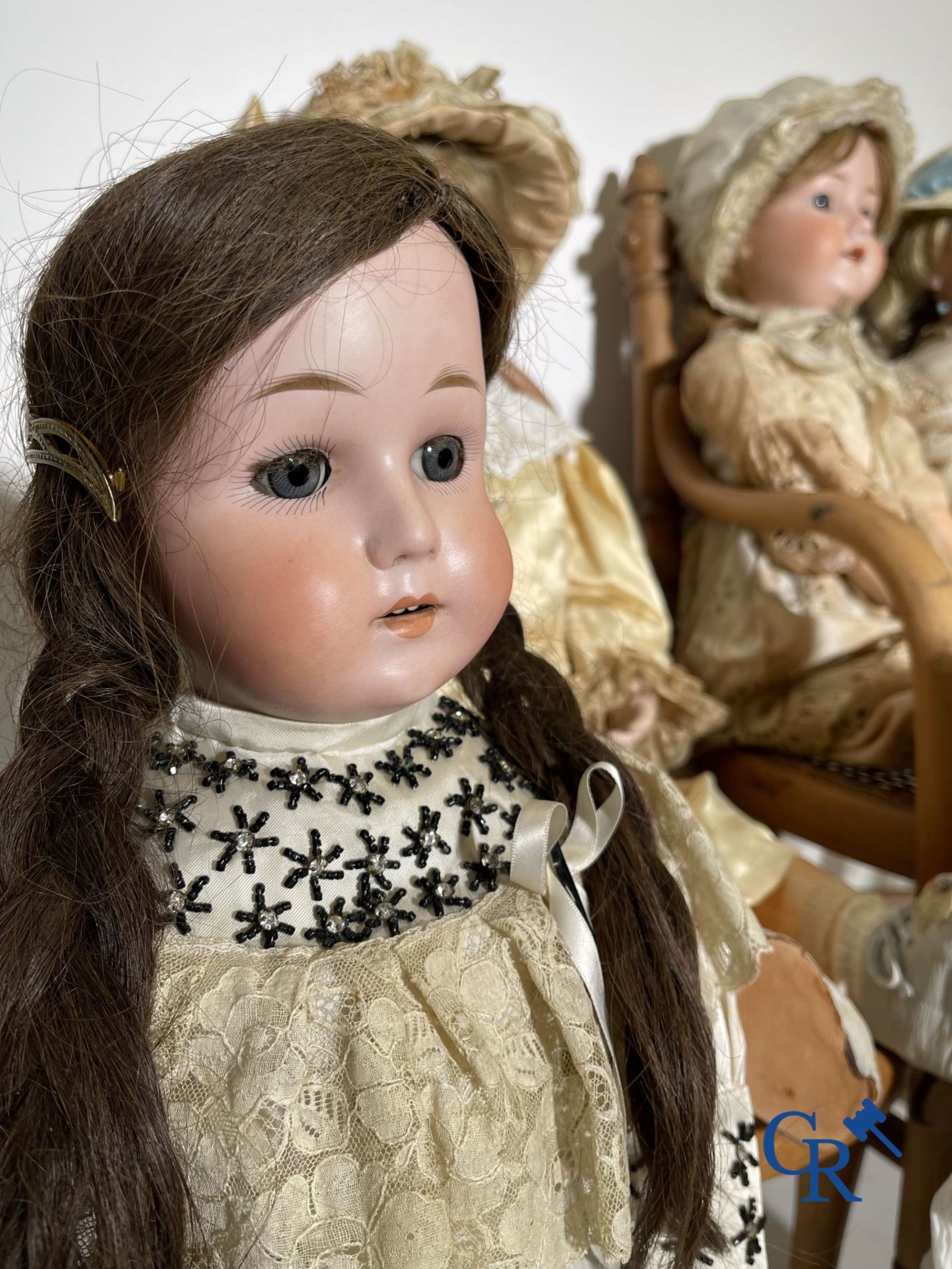 Toys: antique dolls: 6 German dolls with porcelain heads. - Image 6 of 15