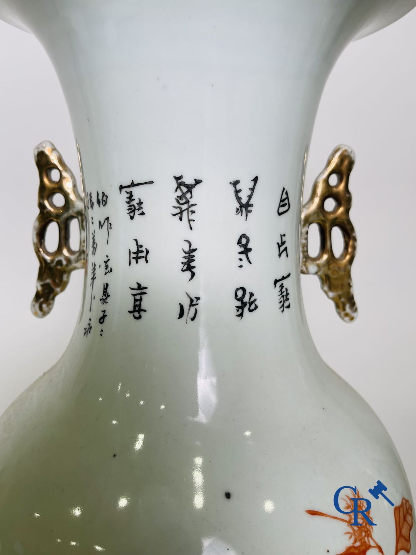 Chinese porcelain: A pair of Chinese vases with a double decor. - Image 18 of 30