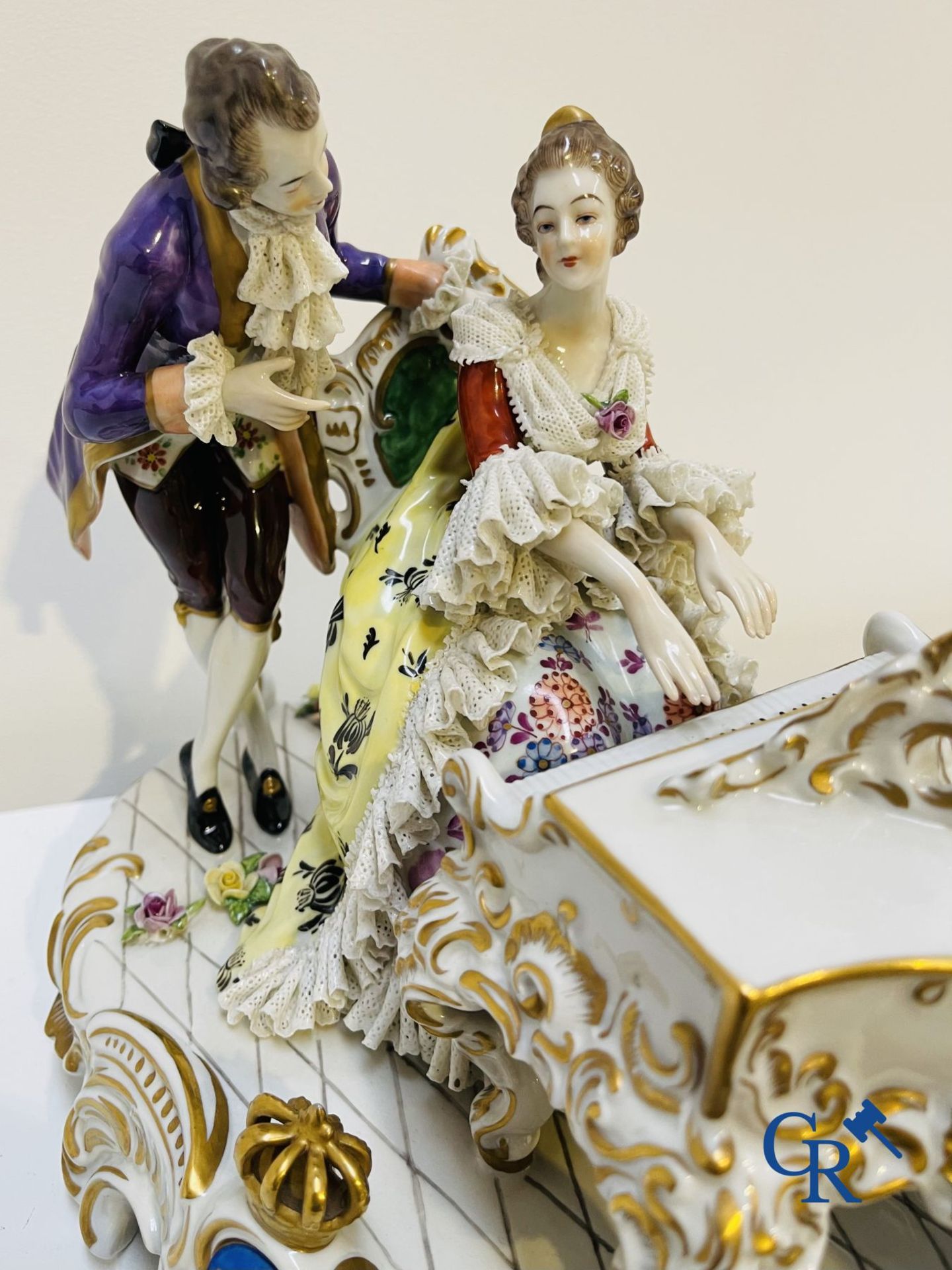 Porcelain: Volkstedt Rudolstadt: "The piano lessons" - Image 6 of 6