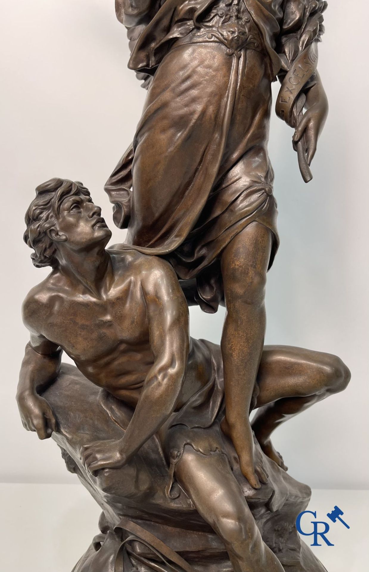 Emile Louis Picault: (Paris 1833 - 1915) Bronze sculpture. Le Génie du Progrès. - Image 4 of 17