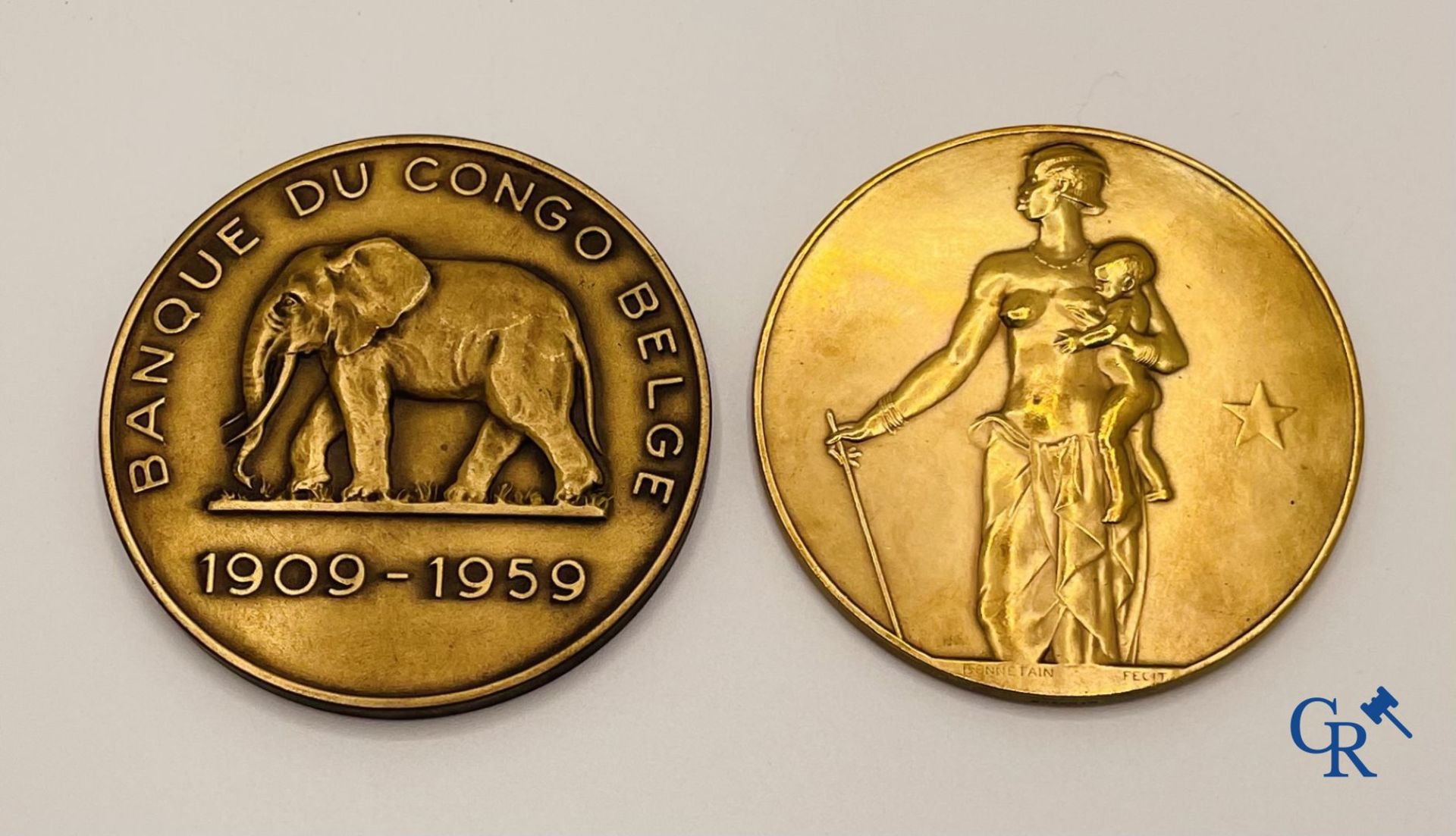 Medals: Belgian Congo: 4 bronze medals. - Image 6 of 6