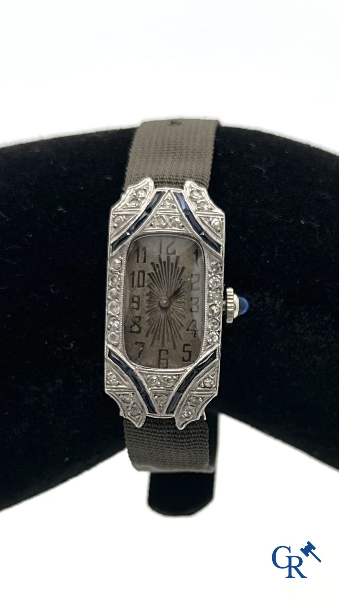 Jewellery - Watches: Art Deco ladies watch in Platinum. - Bild 3 aus 4