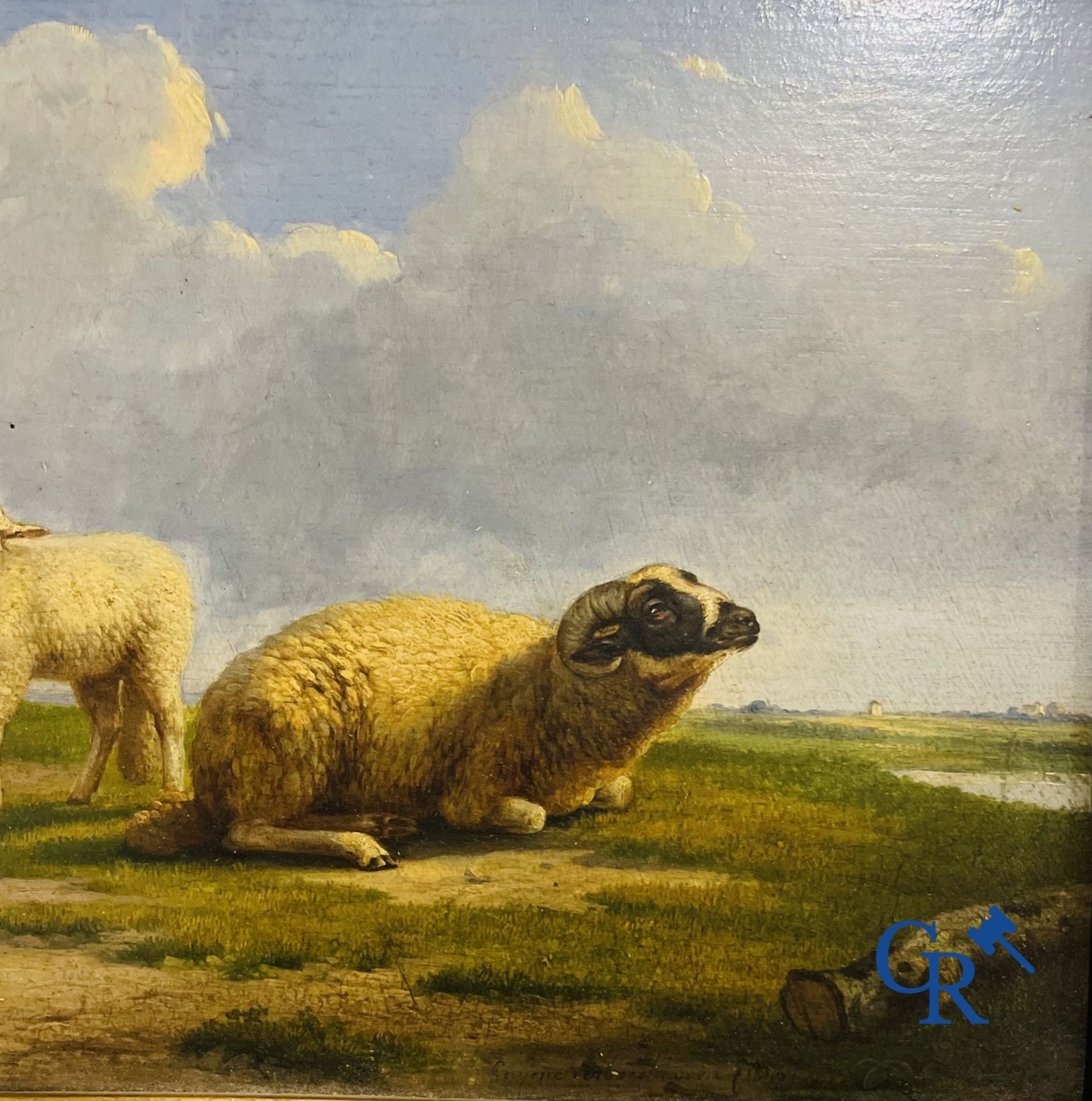 Eugène Verboeckhoven: Sheep in a landscape. oil on panel. - Bild 5 aus 7