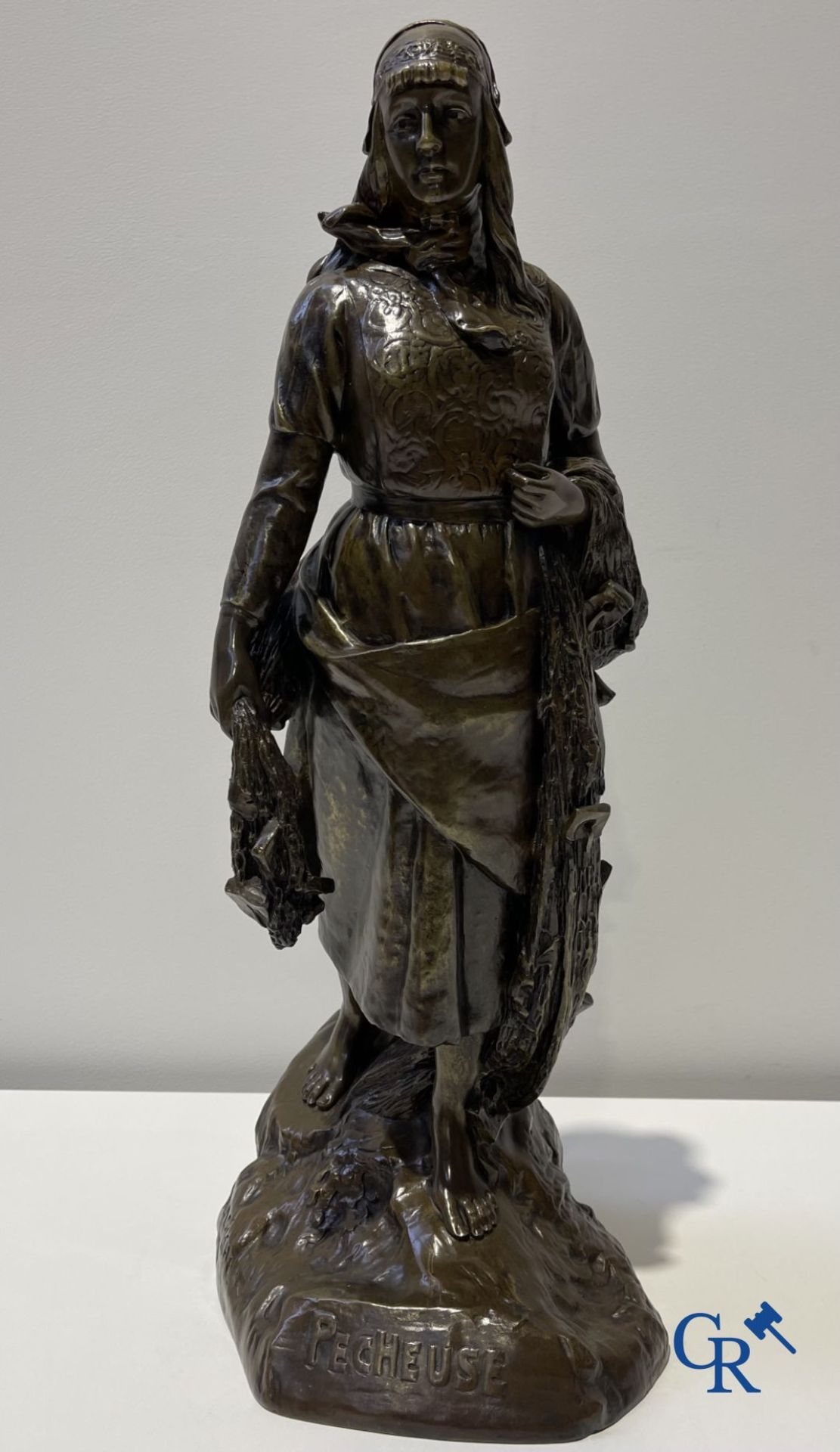 Alexandre-Mathurin Pêche (1872-1957) (*) Bronze sculpture. Pêcheuse. Susse Frères Editeurs Paris. - Bild 4 aus 9