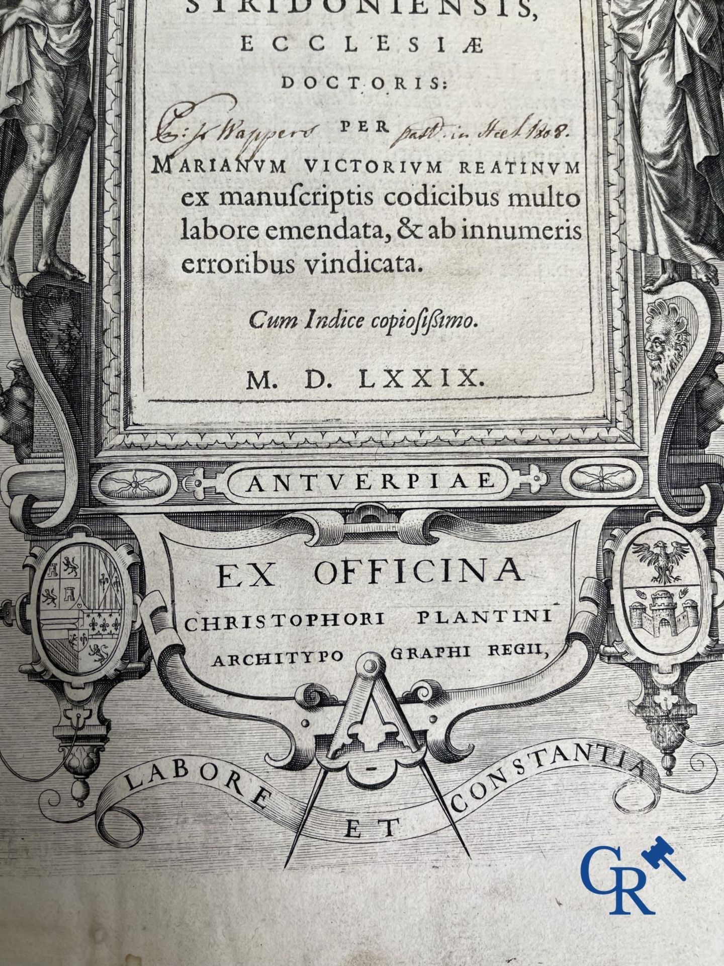 Early printed books: Les oeuvres de Saint Jerome, Mariani Victorij Reatini. Atelier Plantijn (1578-1 - Image 10 of 26