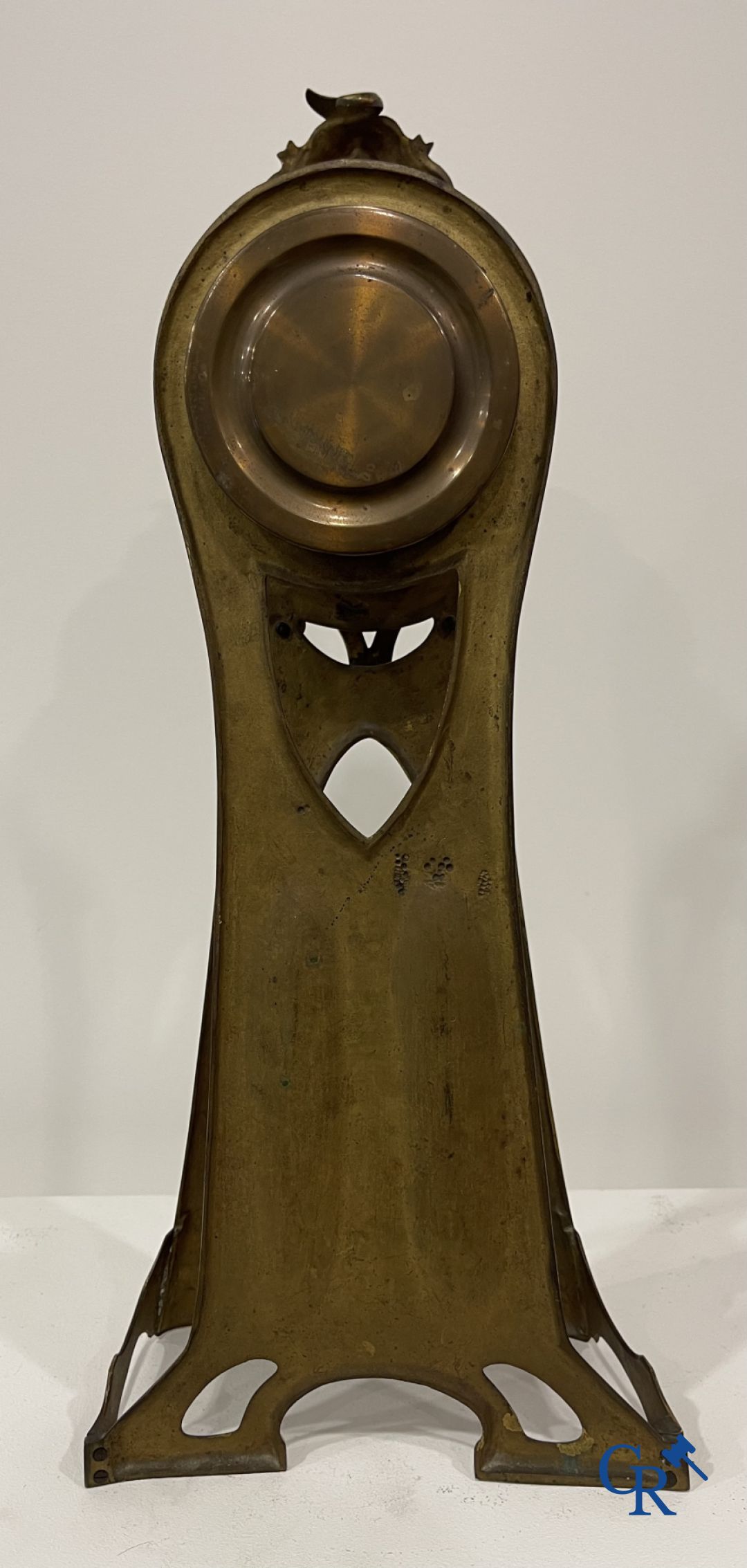 Art Nouveau: Exceptional bronze clock set in Art Nouveau. - Image 8 of 9